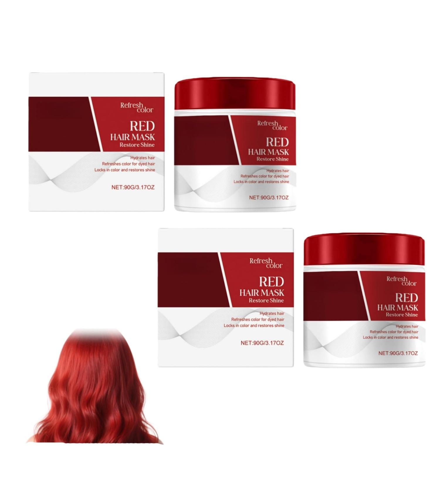 Masque Capillaire Masque Rouge Repigmentant 180g | Apr s-shampoing Nourrissant Traitant La Couleur | Masquee R parateur Hydratant Pour Le Soin Des Cheveux Secs Fris s Et Ab m s La Maison Et En S - Buy Online on GoSupps.com