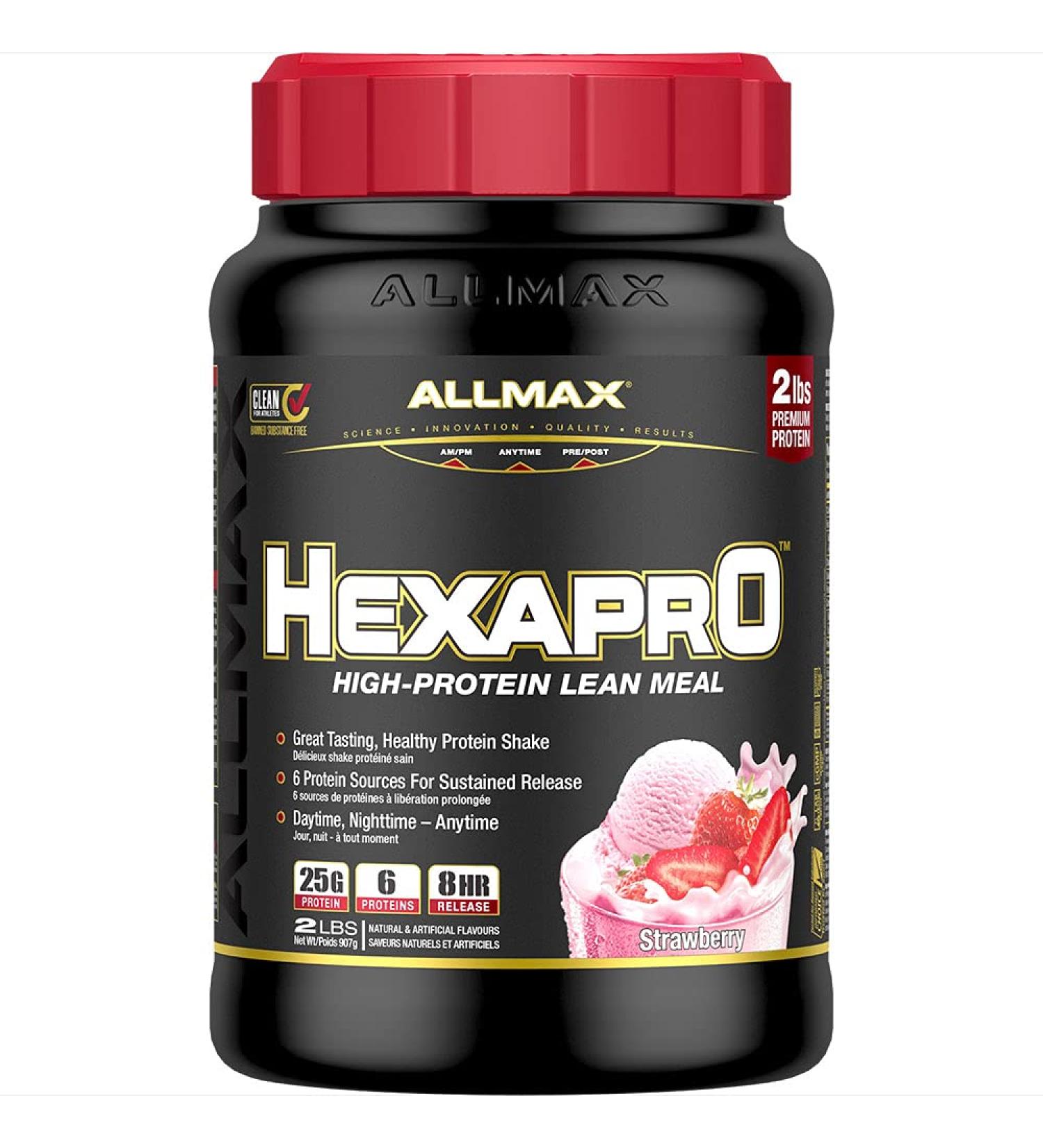 ALLMAX Nutrition - HEXAPRO - Ultra-Premium - 6 Protein Matrices - Strawberry - 2 Pound Strawberry 907 g (Pack of 1) - Buy Online on GoSupps.com