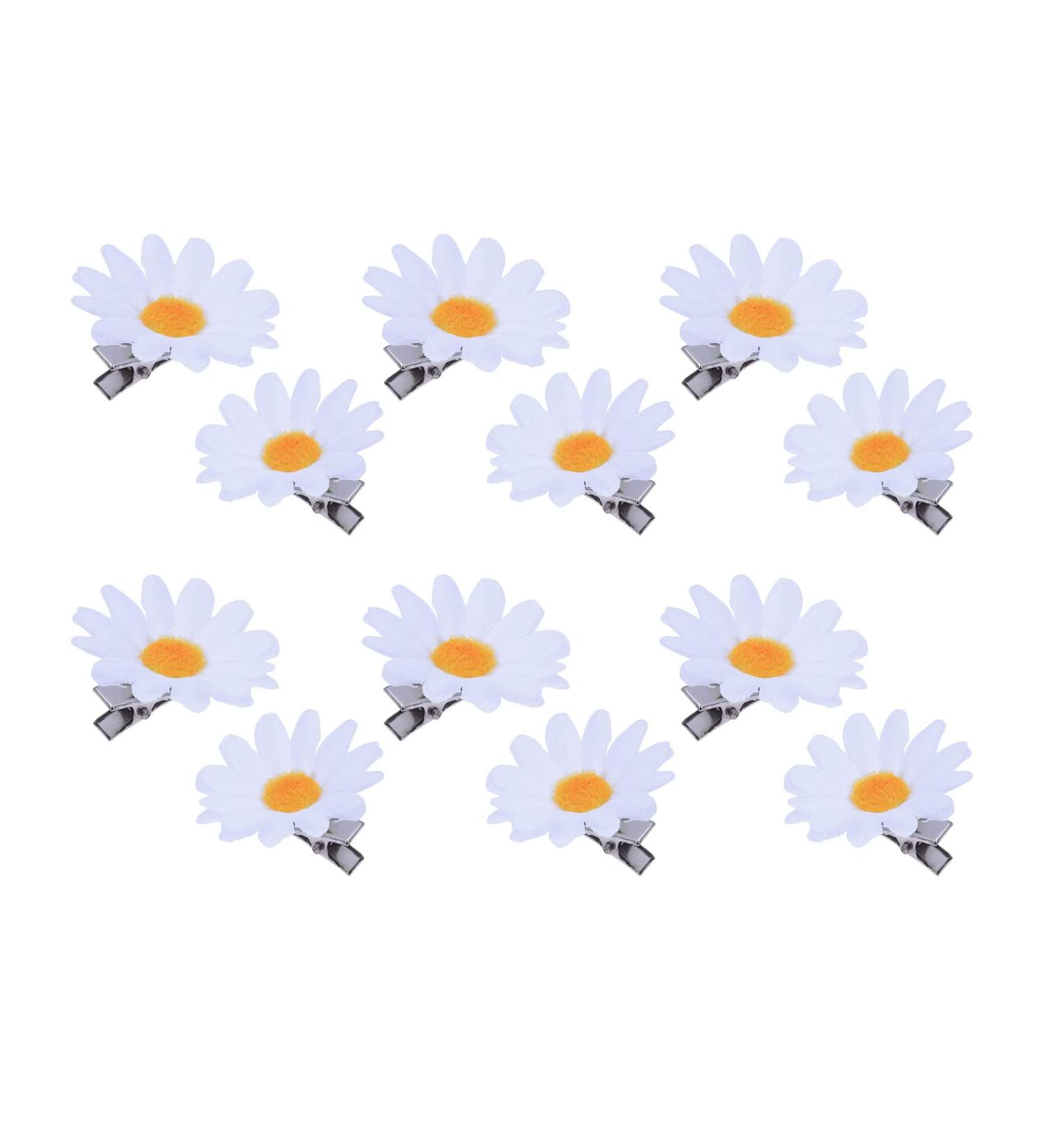 12 Pieces Daisy Hair Clips Set | Cute Flower Hairpins for Women & Girls | Perfect for Beach Weddings & Bridal Style - Buy Online on GoSupps.com