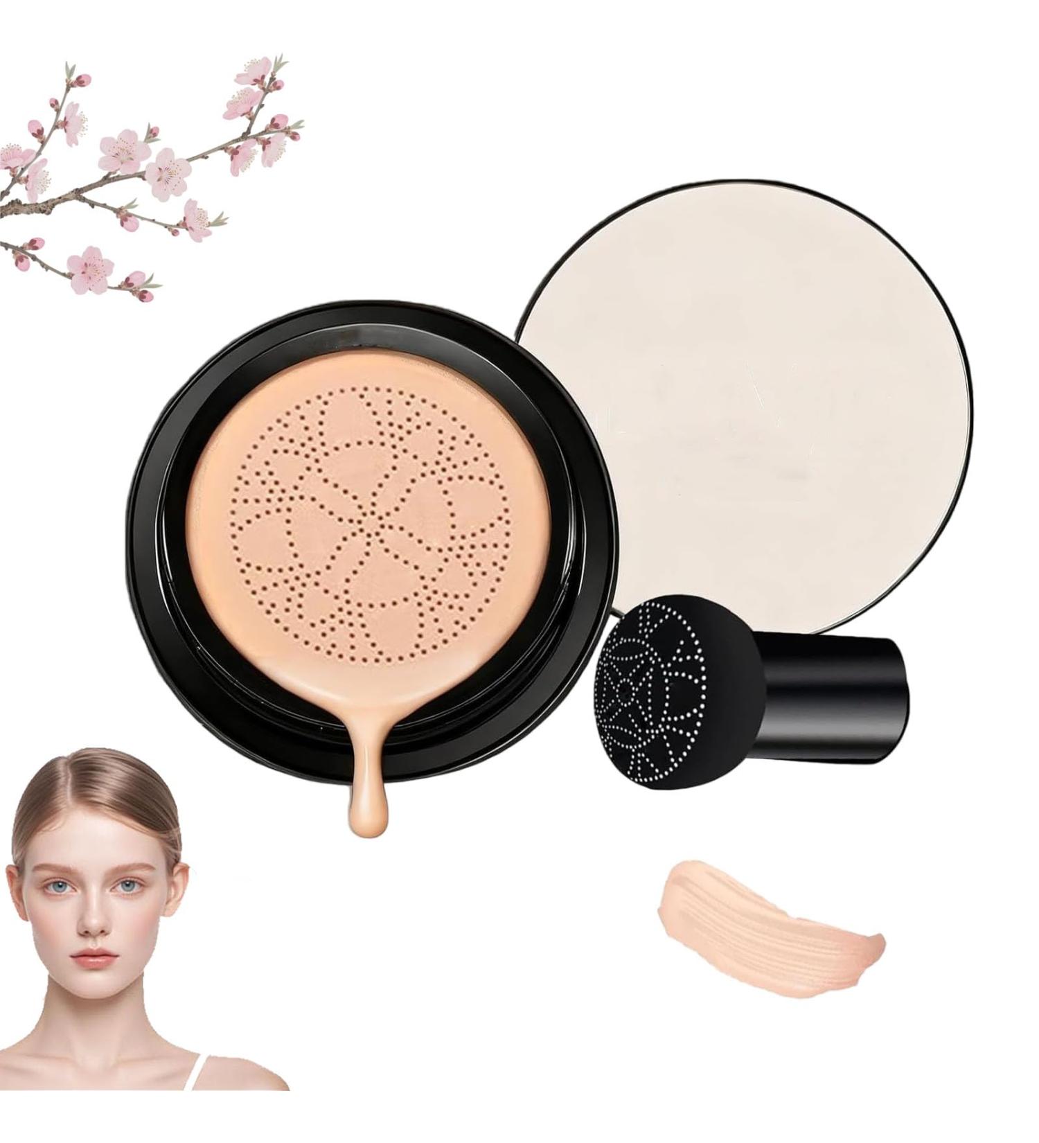  JIAOY Luvie Glow Cushion Foundation Mushroom-Shaped CC Cushion Air Cream Full Coverage Foundation for - Buy Online on GoSupps.com