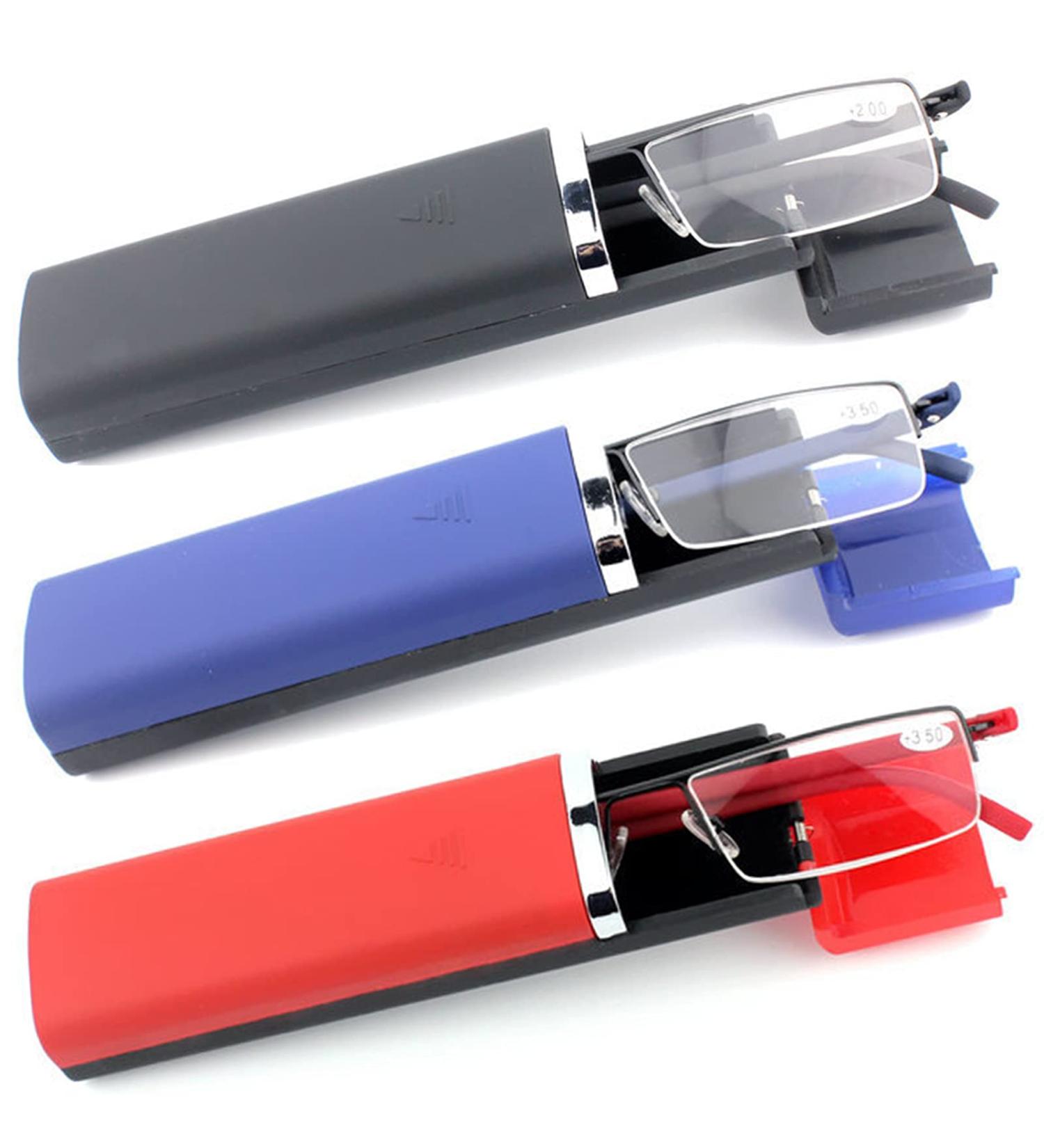 MMOWW 3-Pack Reading Glasses for Men & Women - Ultra-Bright TR90 Half-Frame with Case (Black Blue Red - 1.0X) | International Shipping - Buy Online on GoSupps.com