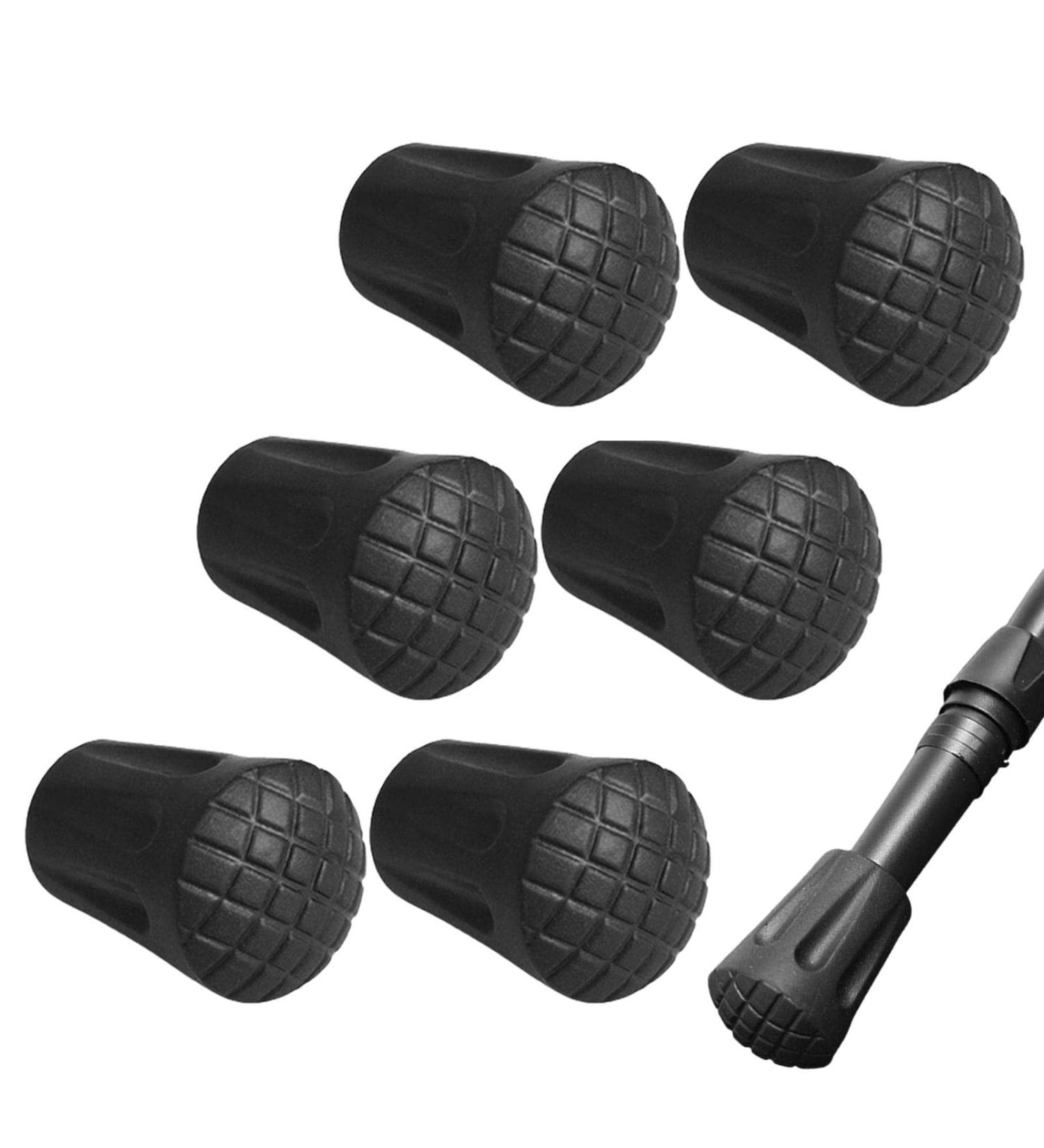 Walking Stick Tips | 6 Piece Walking Stick Tips - Non-Slip and Shock Absorption Rubber Walking Stick Tips Black 11mm Diameter. Fovolat 6pcs - Buy Online on GoSupps.com