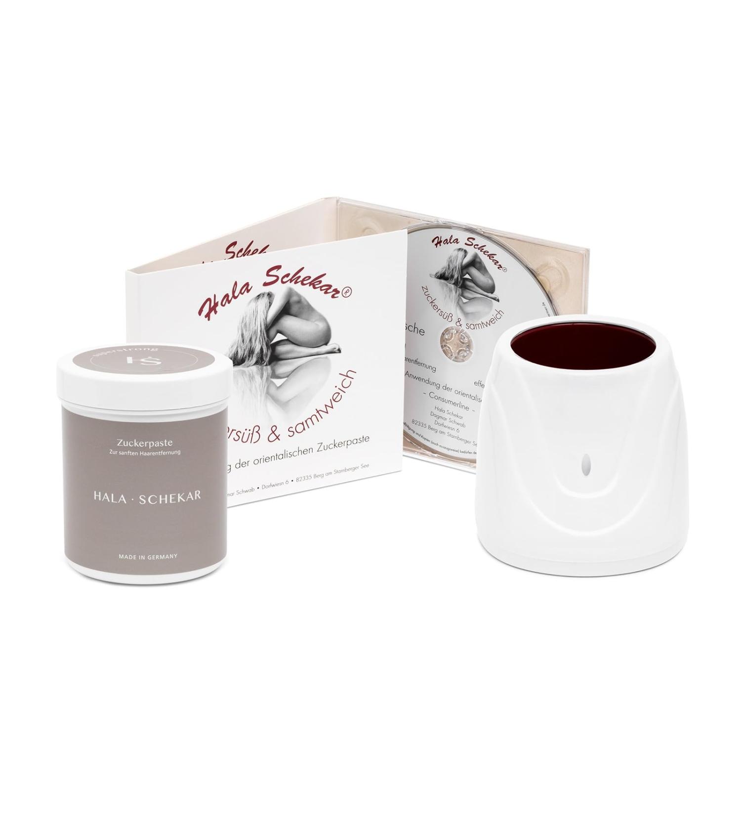 Set: Hair Removal & Depilation with Hala Schekar Oriental Sugar Paste - 400g Heat Device & User DVD | International Shipping Available - Buy Online on GoSupps.com