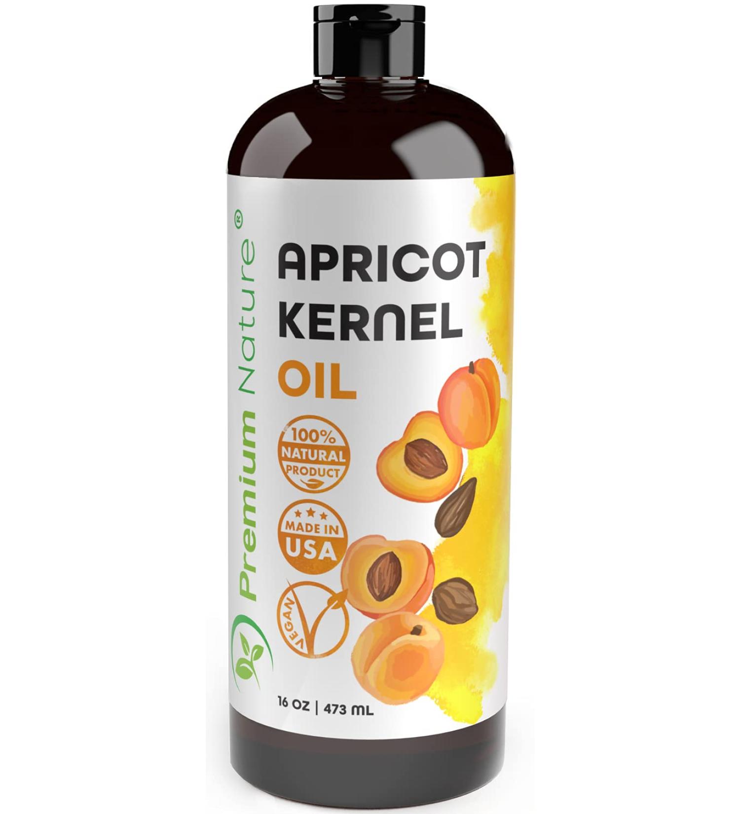 100% Pure Cold Pressed Apricot Kernel Oil - Natural Skin Moisturizer for Aromatherapy, Massage, and Hair Care - 16 oz - Buy Online on GoSupps.com