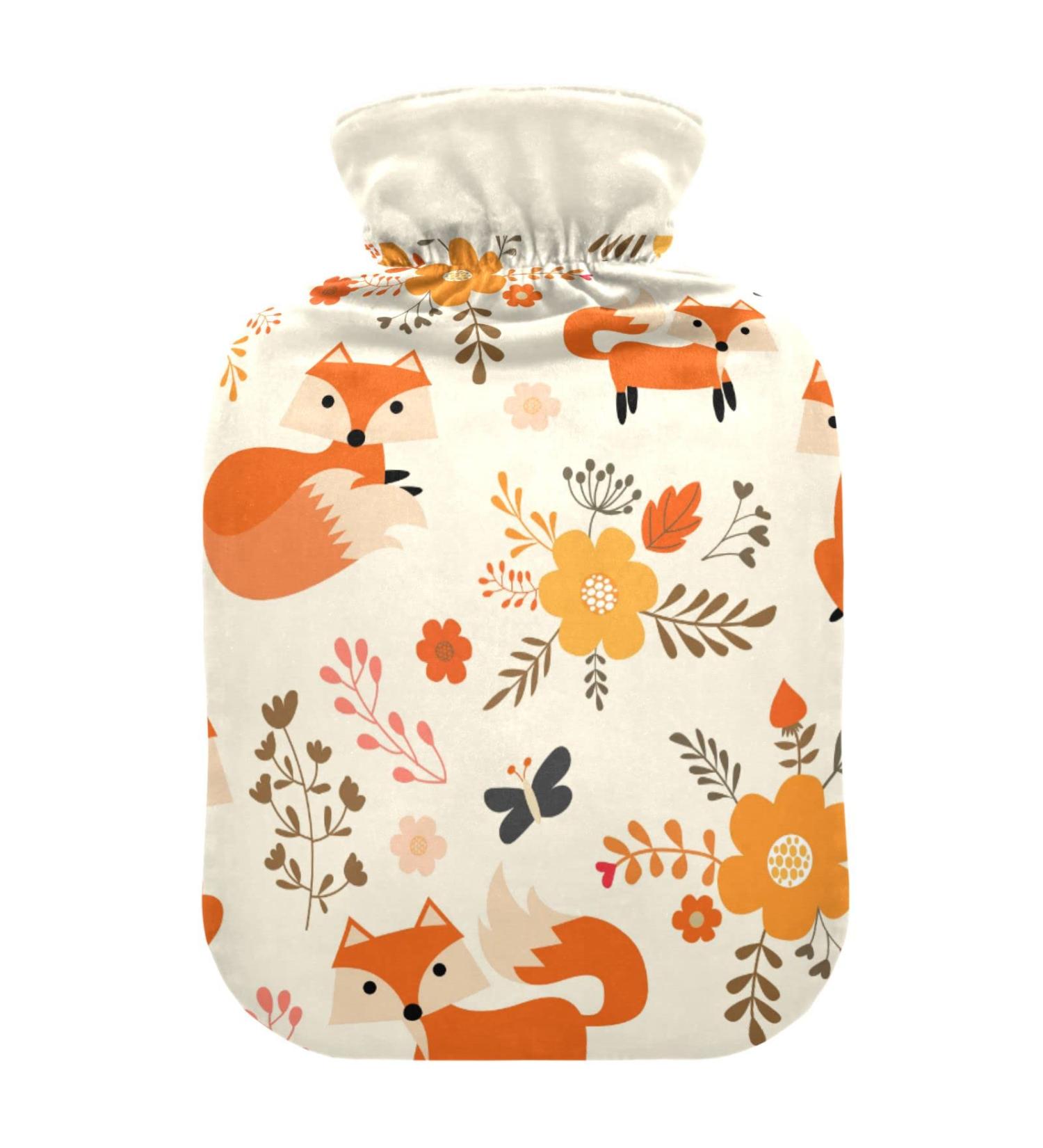 Fox Autumn Forest Animal Hot Water Bottle & Cover - Soft Warm Relaxation for Winter | 2L Comfort for Bed Hand Neck & Shoulders - International Shipping - Buy Online on GoSupps.com