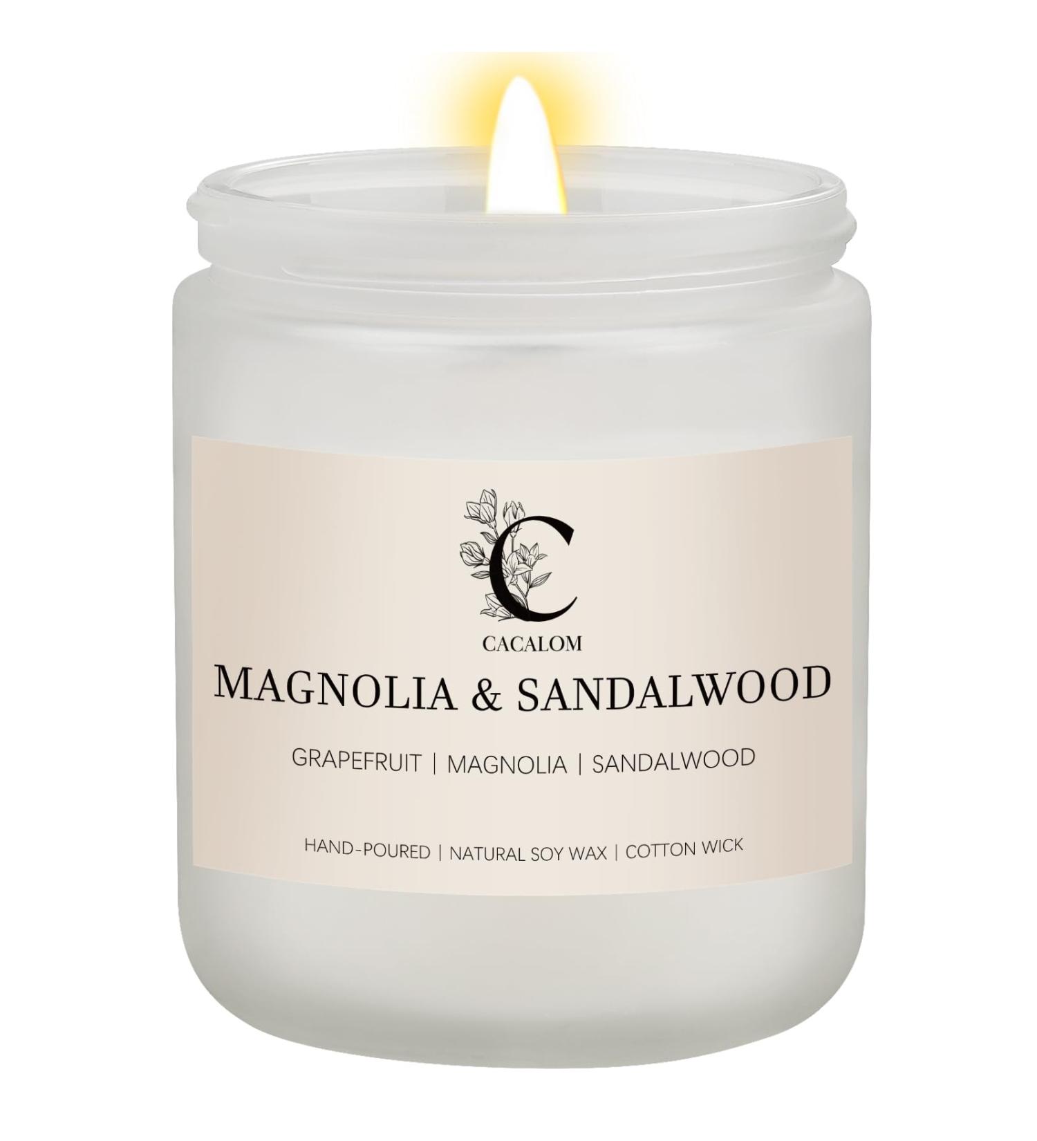 Buy Magnolia & Sandalwood Scented Candles - Long Lasting Soy Wax Jar Candles for Home Stress Relief - 7 oz - Buy Online on GoSupps.com