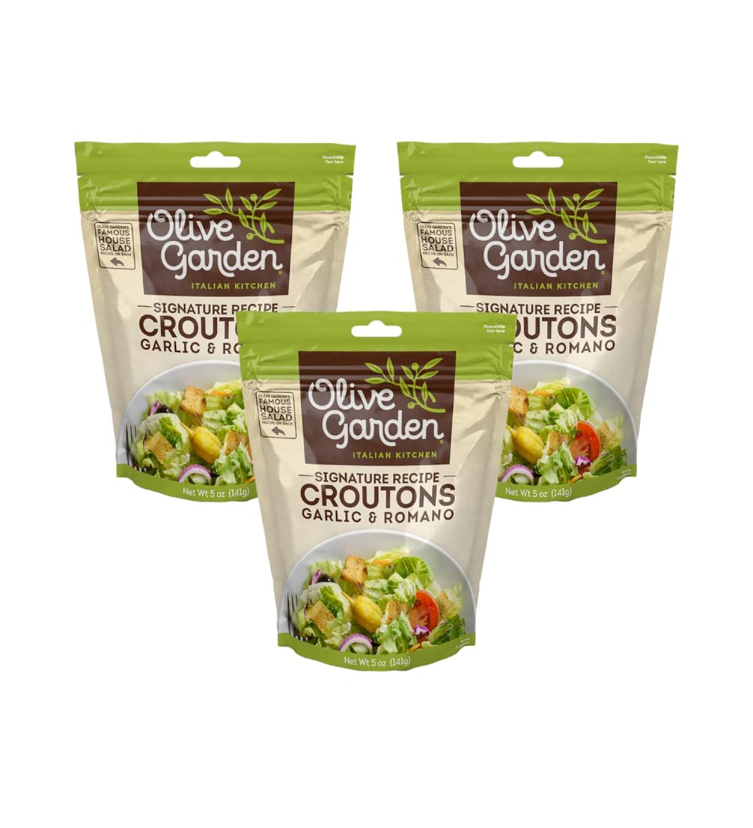 Olive Garden Seasoned Croutons Garlic and Romano, 5 oz (Pack of 3) - Set of 2 - Buy Online on GoSupps.com
