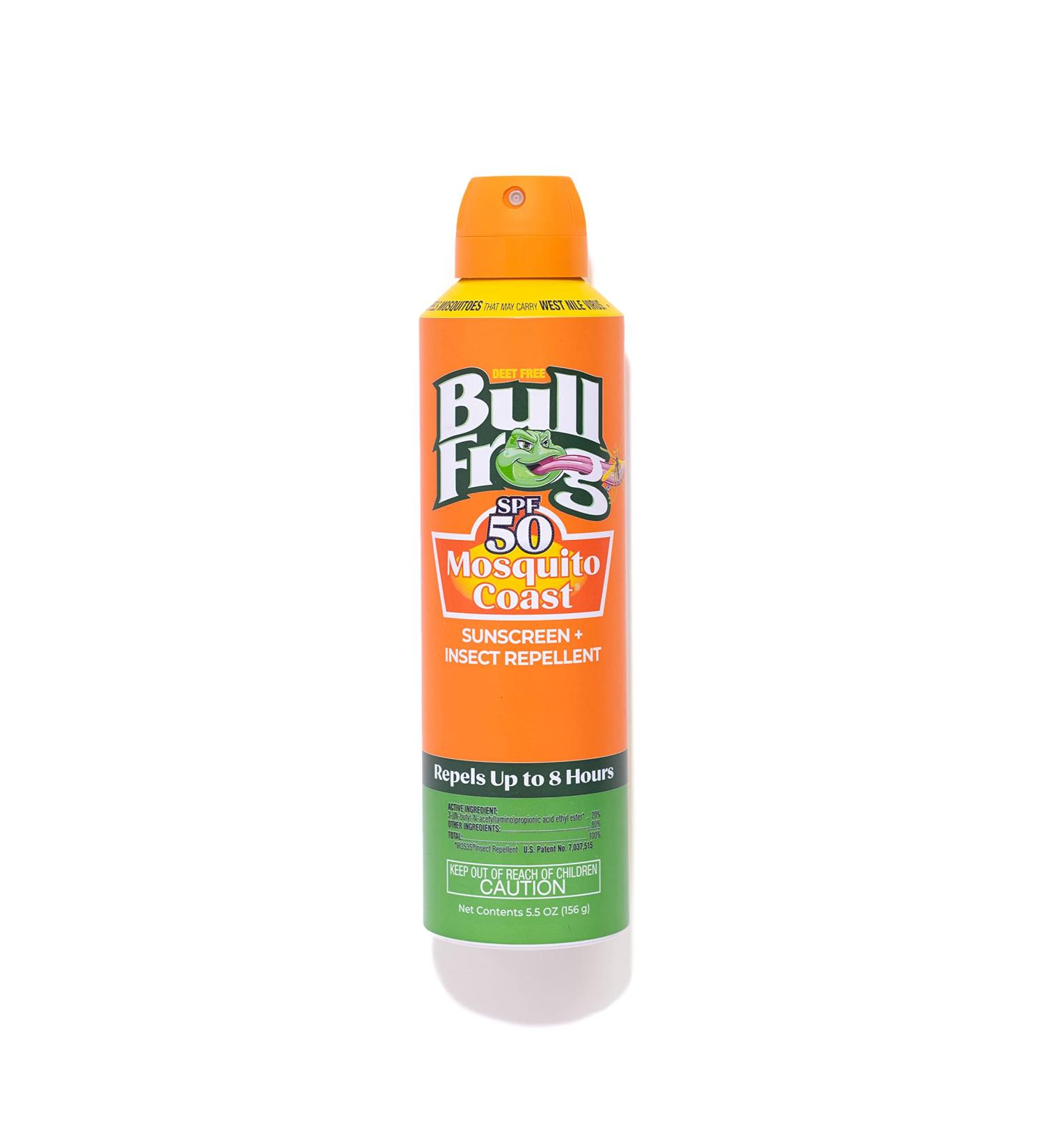 Bullfrog Mosquito Coast Bug Spray Insect Repellent + Sunscreen SPF 50, Continuous Spray 5.5oz - Buy Online on GoSupps.com