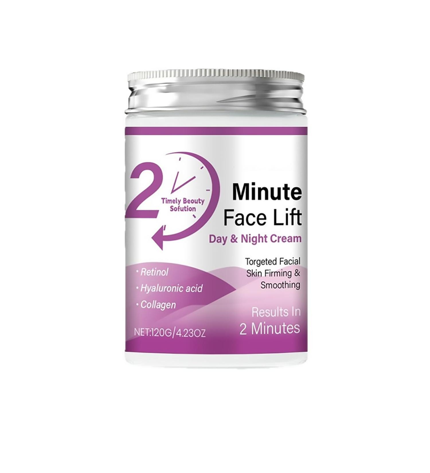 2 Minute Face Lift Day & Night Cream Retinol & Collagen Moisturizer Deeply Nourishes Skin Significantly Reduces Wrinkles and Fine Lines Suitable for All Skin Types 4.23 Fl Oz - Buy Online on GoSupps.com