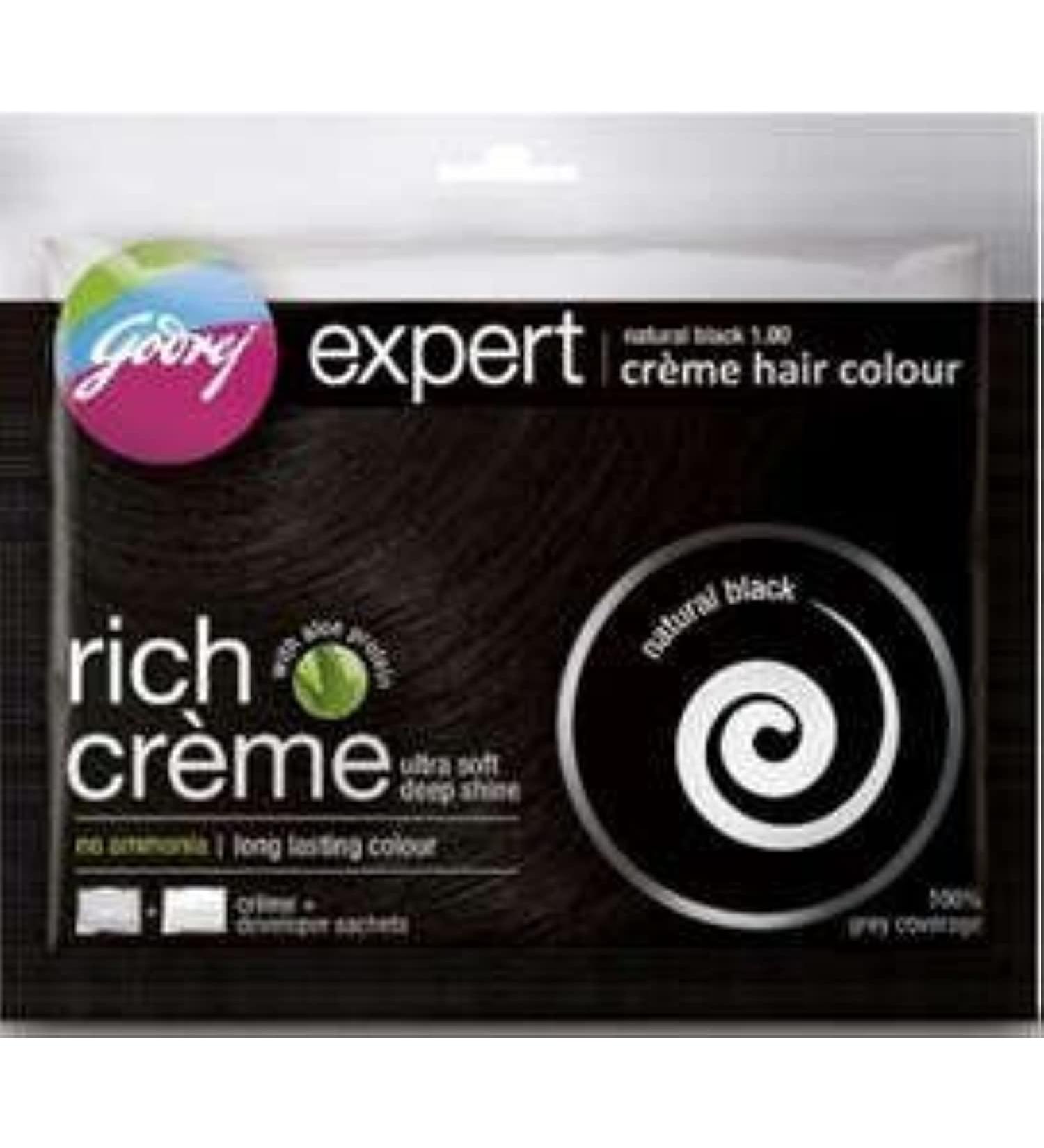 Godrej 5 X Expert Rich Creme Hair Colour Natural Black 40 Gm Each (Total 200Ml) by Godrej