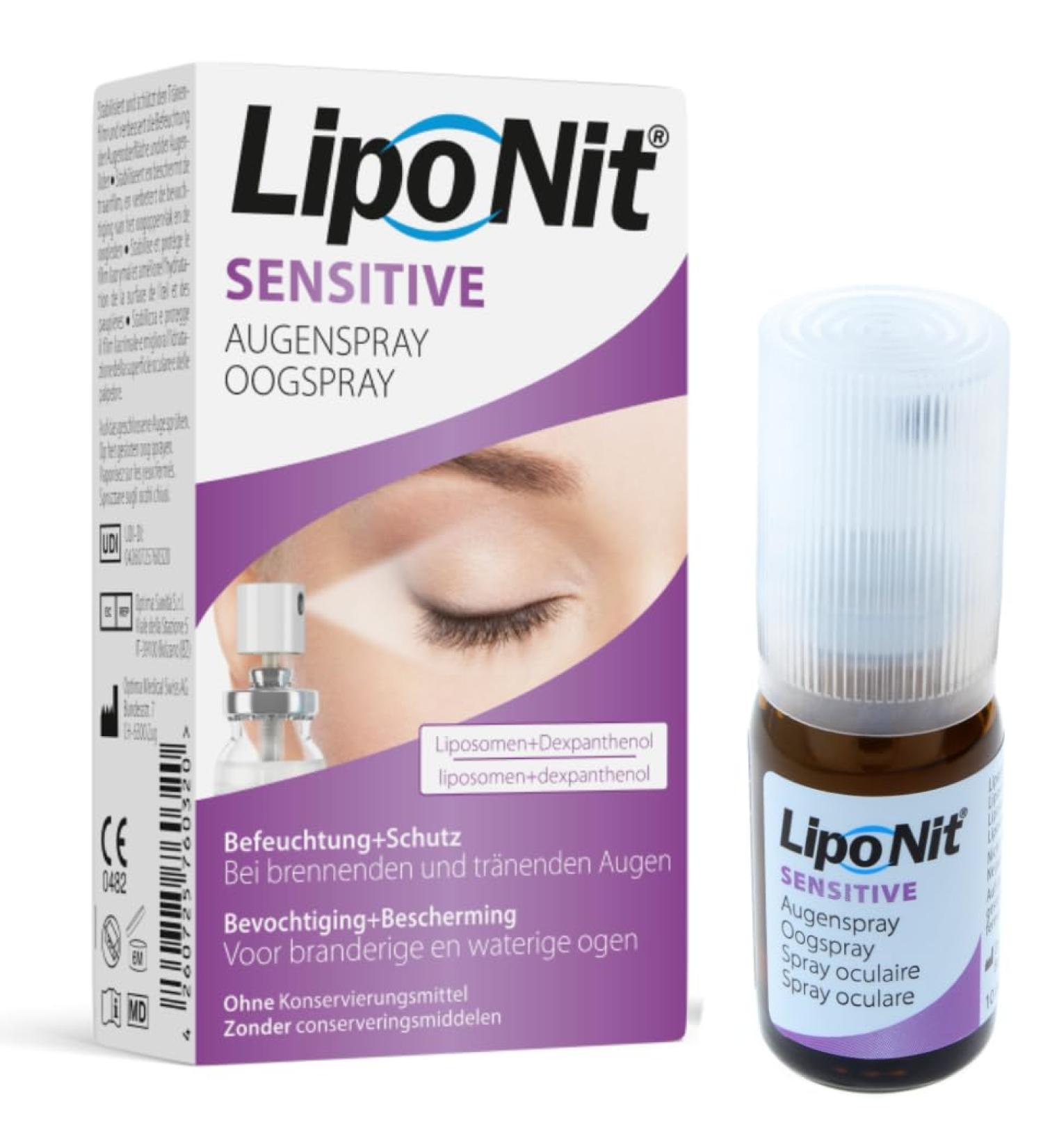 LipoNit Eye Spray Sensitive for improved moisturization of irritated eyes 10 ml 10ml - Buy Online on GoSupps.com