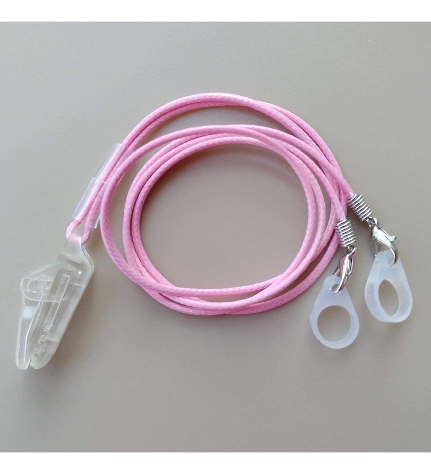 BTE Hearing Aid Anti-lost Clip Safty Protection Cord for Children & Adults Multi-color Optional (Pink)