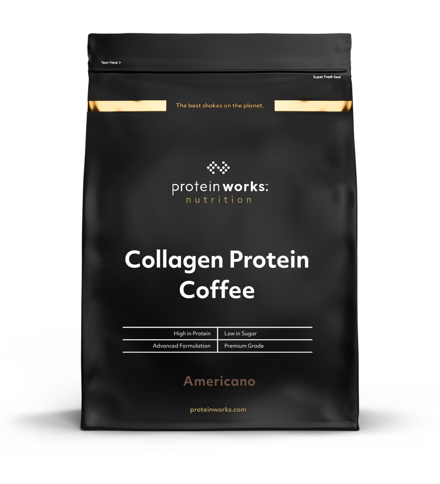 Protein Works - Collagen Protein Coffee Bovine Collagen Powder Premium Hydrolyzed Collagen Powder Americano 475g 19 Servs - Buy Online on GoSupps.com