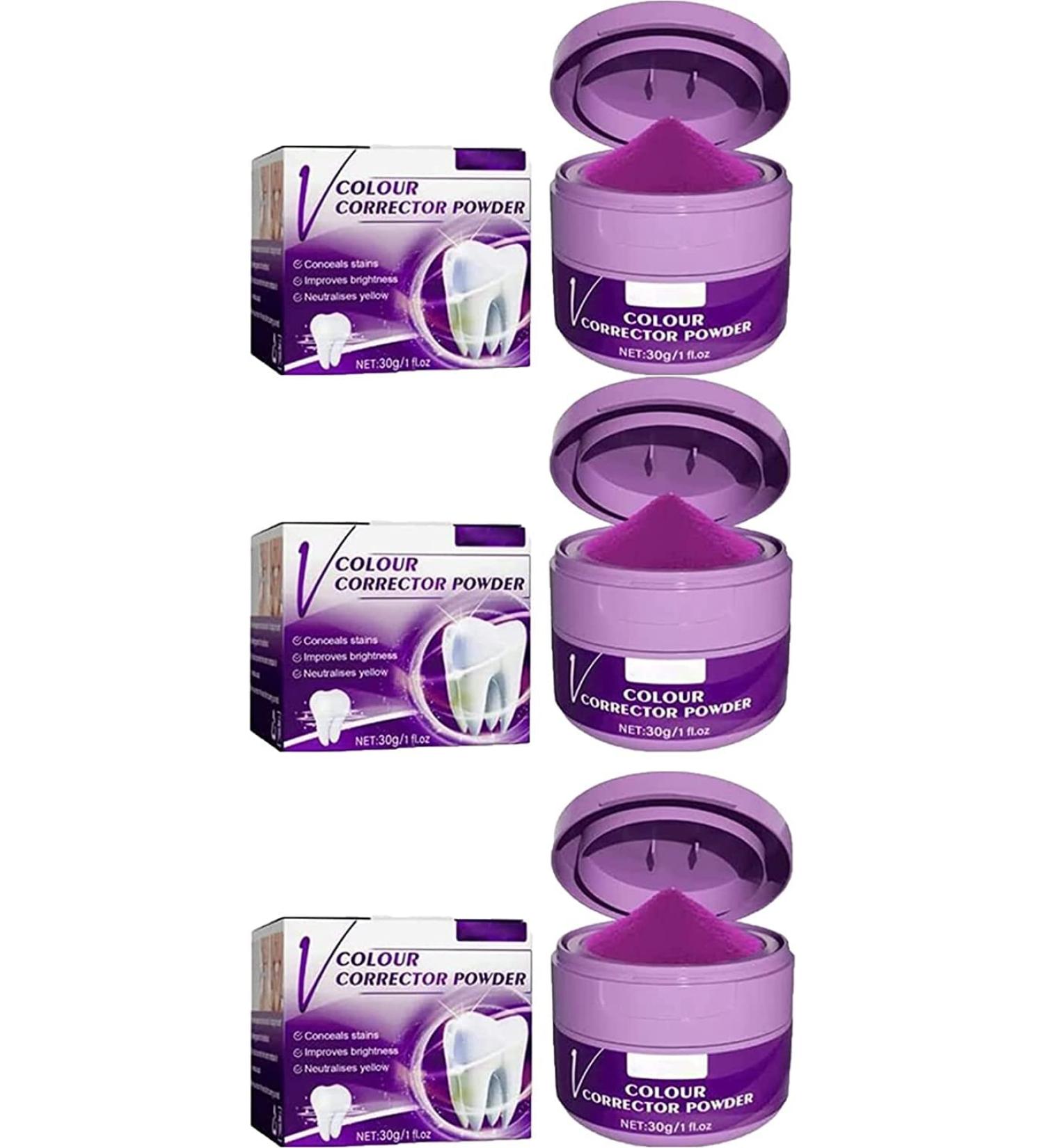 Purple Teeth Whitening Powder Tooth Stain Removal Oral Powder for Teeth Whitening Teeth Whitening Booster 3pcs - Buy Online on GoSupps.com