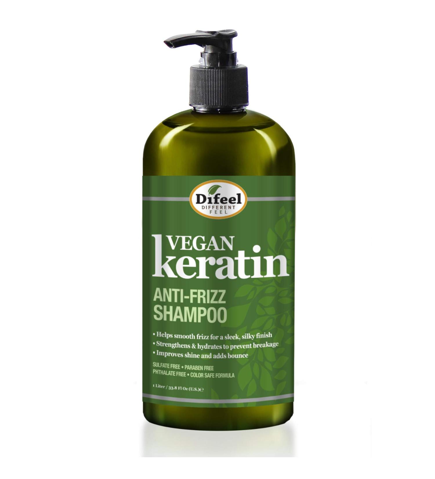 Difeel Vegan Keratin Anti Frizz Shampoo 33.8 oz - Cruelty Free Sulfate Free Hair Care for Frizz Control - Shop Internationally - Buy Online on GoSupps.com