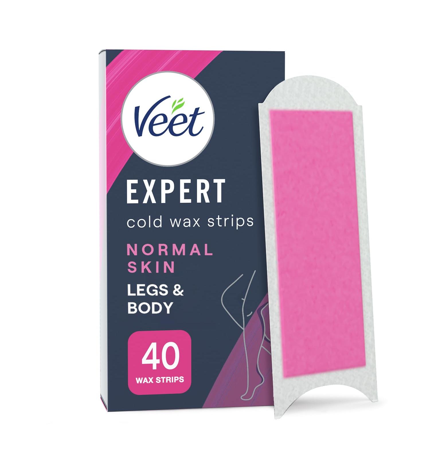 Veet Expert Wax Strips for Normal Skin - 40 Pieces for Legs & Body | International Shipping Available - Buy Online on GoSupps.com