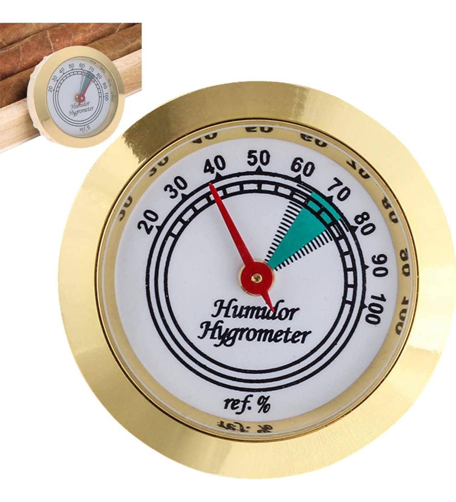 Cigar Hygrometer 43mm Mini Round Metal Hygrometer Cigar Tobacco Humidity Gauge Applicable Cigar Humidor Case Accessory - Buy Online on GoSupps.com