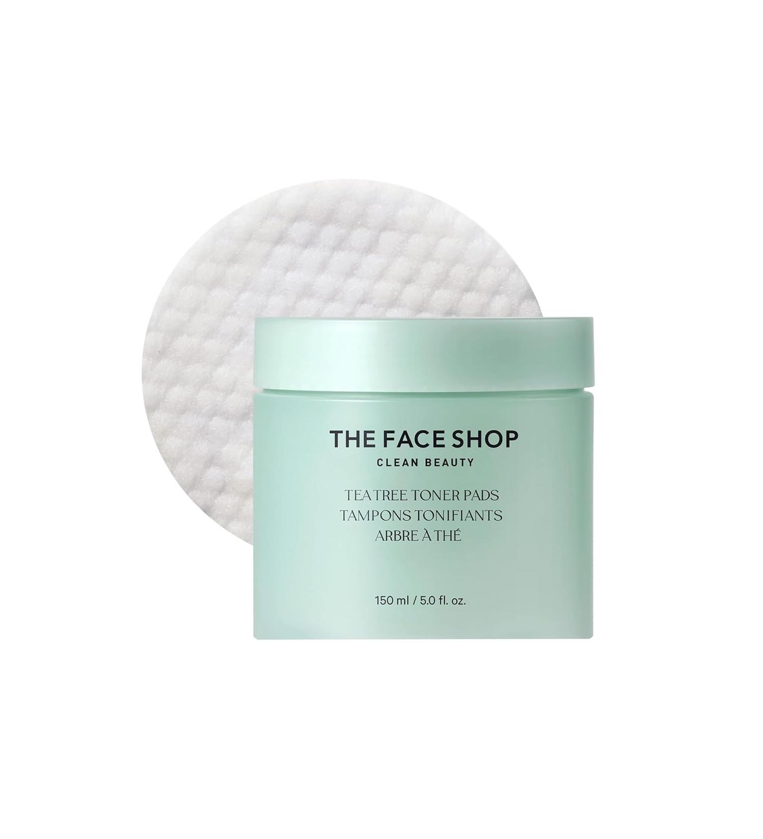 The Face Shop Tea Tree Toner Pads - Exfoliating AHA BHA PHA Cotton Pads for Uneven Skin Tone & Pore Minimizing - Korean Skincare Essentials - Buy Online on GoSupps.com