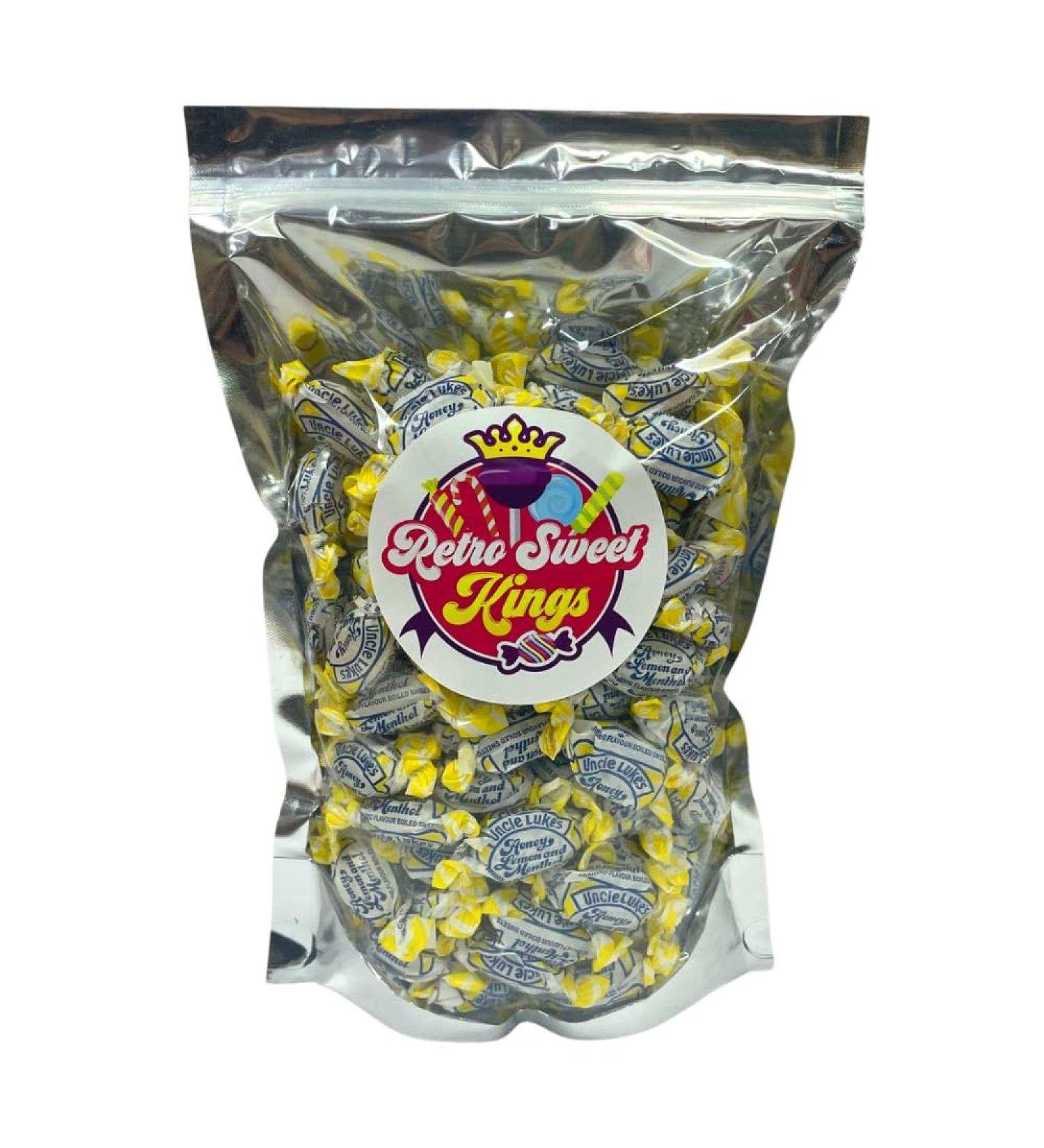 Uncle Lukes Honey Lemon and Menthol Boiled Sweets 1kg Bag - Buy Online on GoSupps.com