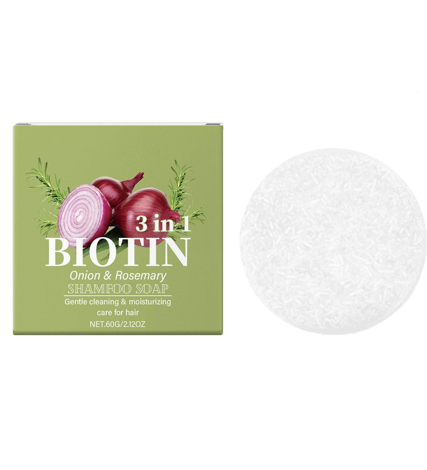 Shampoing solide l'oignon et au romarin : nettoie et hydrate en profondeur favorise la croissance renforce les cheveux soulage la s cheresse et les frisottis r duit la chute des cheveux (1pcs) - Buy Online on GoSupps.com