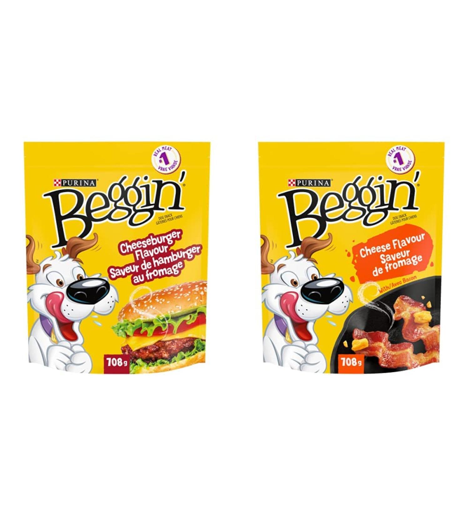 Beggin' Strips Dog Treats Cheeseburger Flavour | Cheese Flavour Dog Snacks (708 g Each) - Buy Online on GoSupps.com