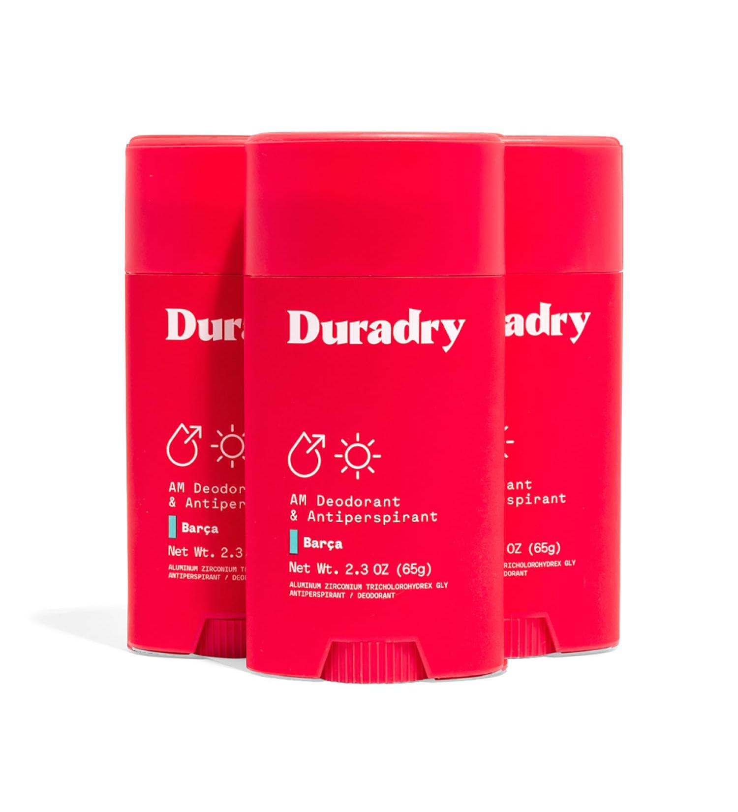 Duradry Antiperspirant Deodorant for Women and Men - Anti Sweat Maximum Strength Deodorant Excessive Sweat Protection for Armpits Naturally Neutralize Odor - Barca 2.3 Oz (Pack of 3) 3 Ct - Barca (Sweetwater + Sea Salt) - Buy Online on GoSupps.com