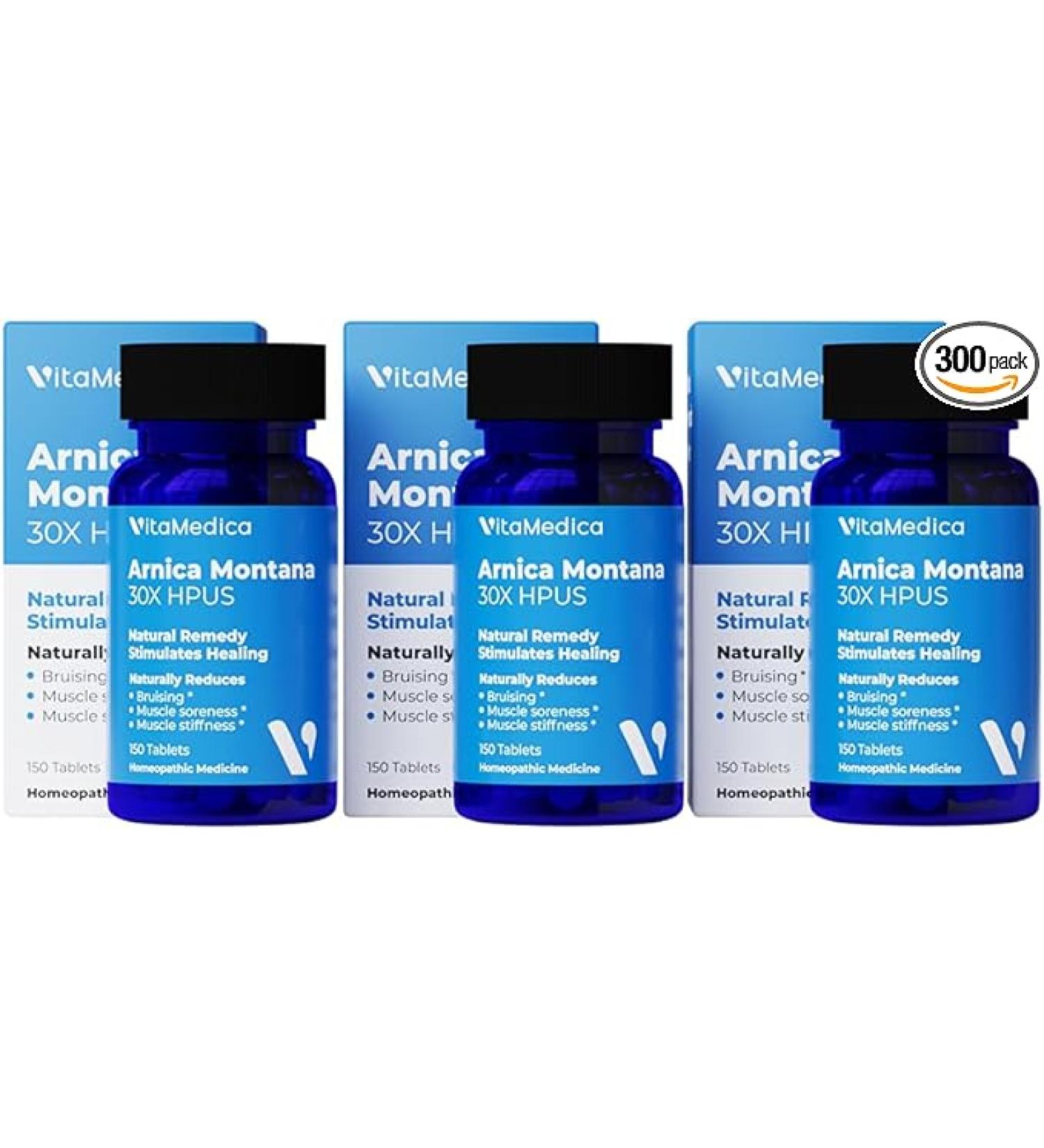 VitaMedica Arnica Montana 30X Homeopathic Tablets for Bruising & Swelling | Plant-Based Recovery Formula | Recommended by Plastic Surgeons | 3 Pack | 150 Servings | Natural Pain Relief - Buy Online on GoSupps.com