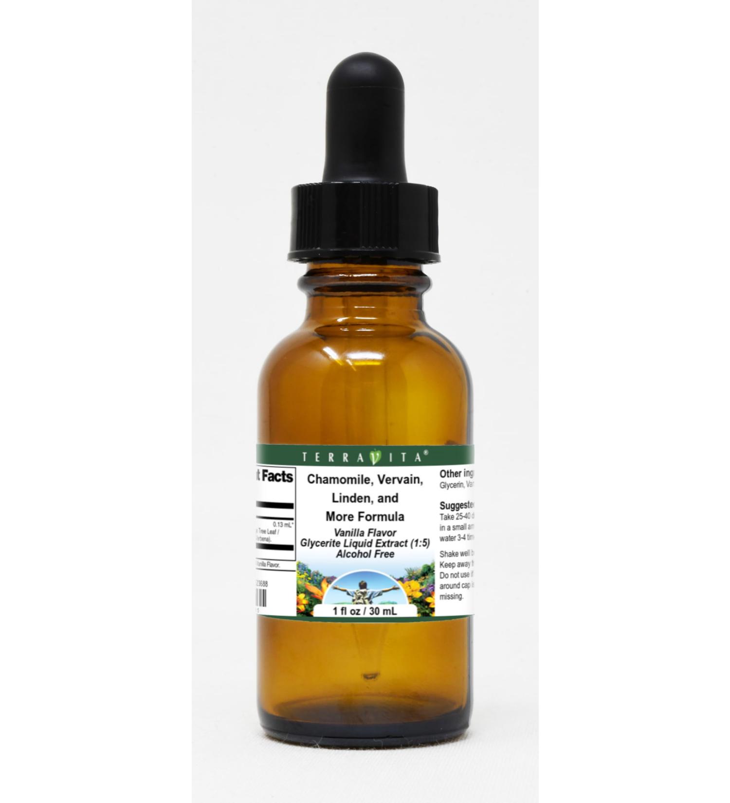 Chamomile Vervain Linden and More Formula Glycerite Liquid Extract (1:5) - Vanilla Flavored (1 oz ZIN: 523688) - Buy Online on GoSupps.com