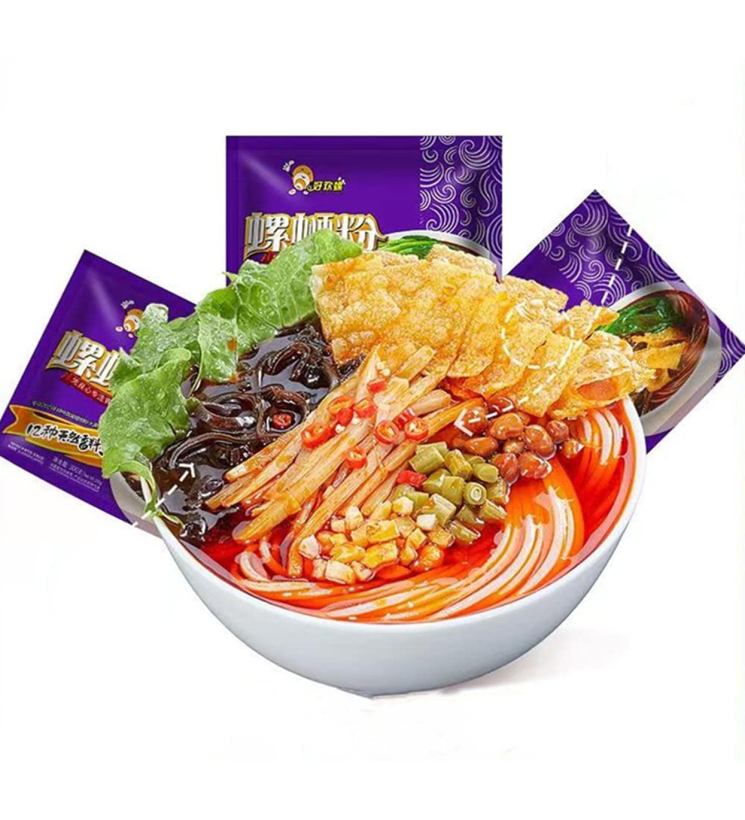 3 Packs HaoHuanLuo Guangxi Liuzhou Snail Powder Chinese Food Snacks 8221 300gpack - Buy Online on GoSupps.com