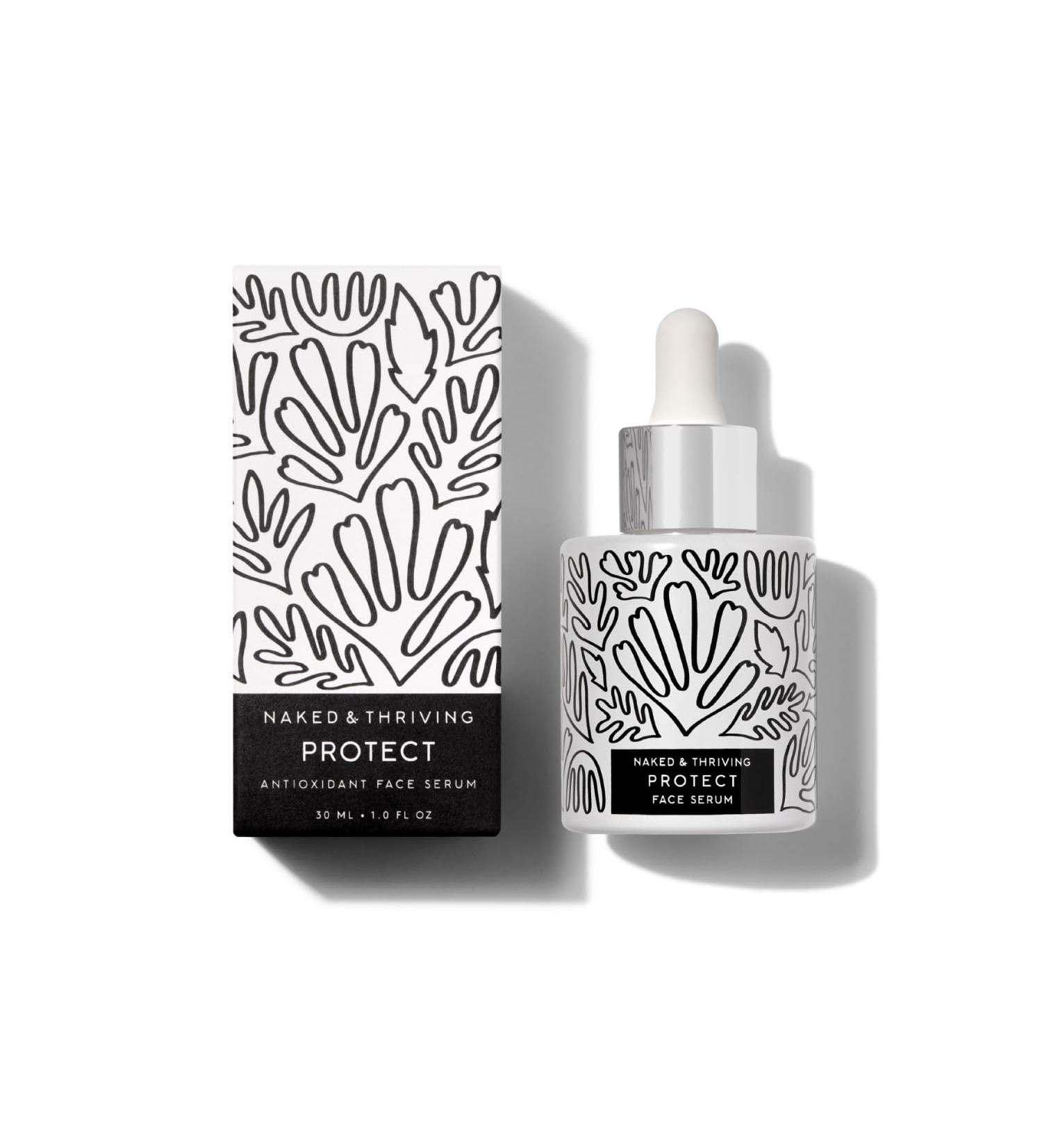 Naked & Thriving Protect Antioxidant Face Serum | Peptides Green Tea Hyaluronic Acid | Vegan & Naturally-Derived | Support Hydration & Fortify Against Visible Signs of Aging (1.0 fl oz/30 mL) - Buy Online on GoSupps.com