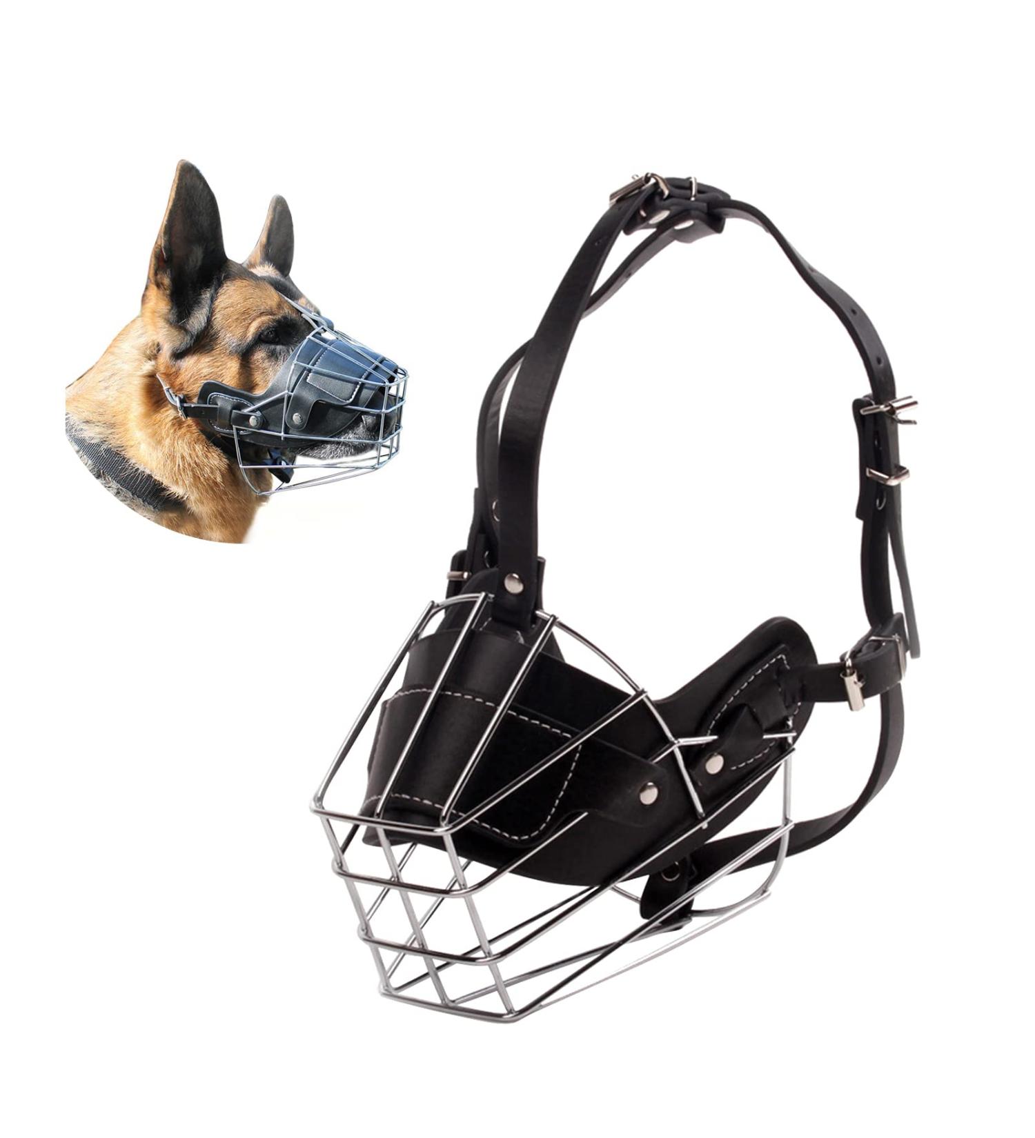 Buy Petcute XXL Black Metal Dog Muzzle | Durable & Safe Muzzle for Barking Biting & Eating - International Shipping Available - Buy Online on GoSupps.com