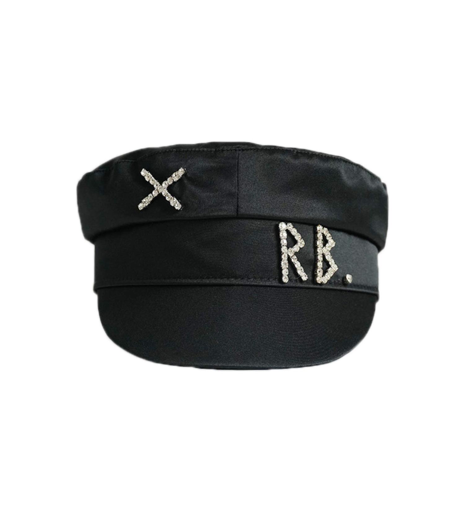 DOSOMI Women's Luxury Satin Sailor Beret Cap with Rhinestone Detail - Large Black - Buy Online on GoSupps.com