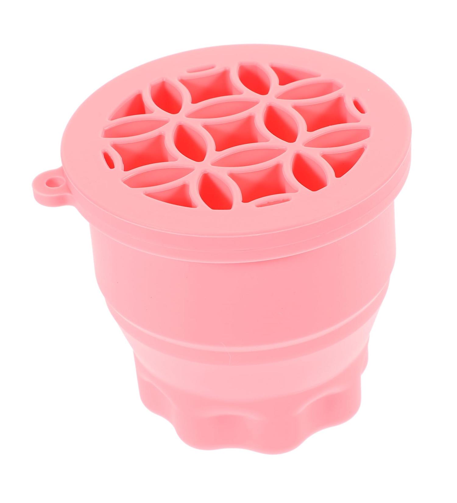 HOOTNEE Silica gel Washing machine brush cleaning pad washer cup tool cosmetic Cleaner scrub cup clean set Multifunction Scrubber cleaning bowl Makeup Tools drying rack 9.20X9.20X8.60CM Pink - Buy Online on GoSupps.com