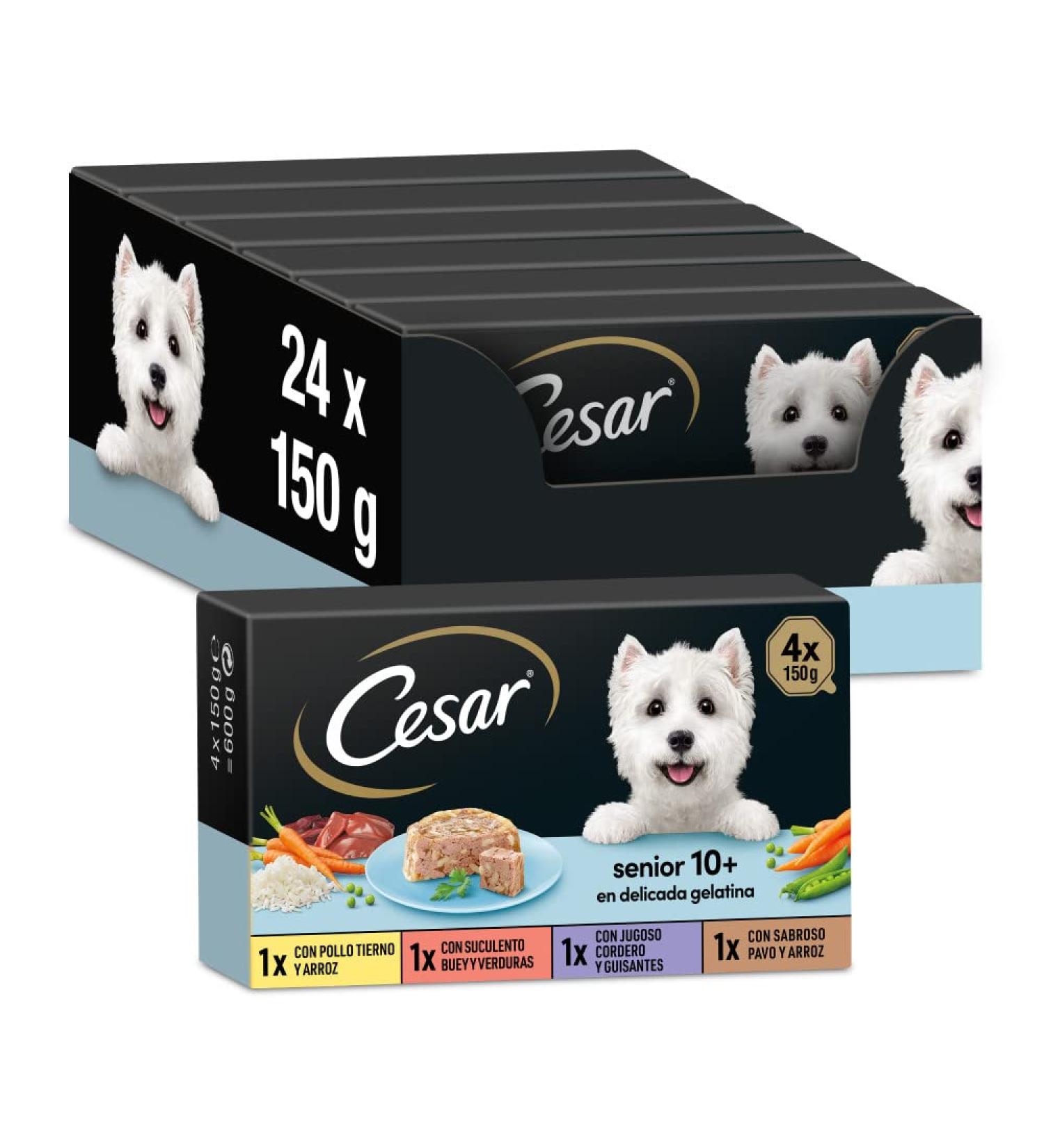 C sar Multipack Wet Food Rates for Senior Dogs Mixed Meat Selection (6 x 4 Tarrin x 150g Pack) - Buy Online on GoSupps.com