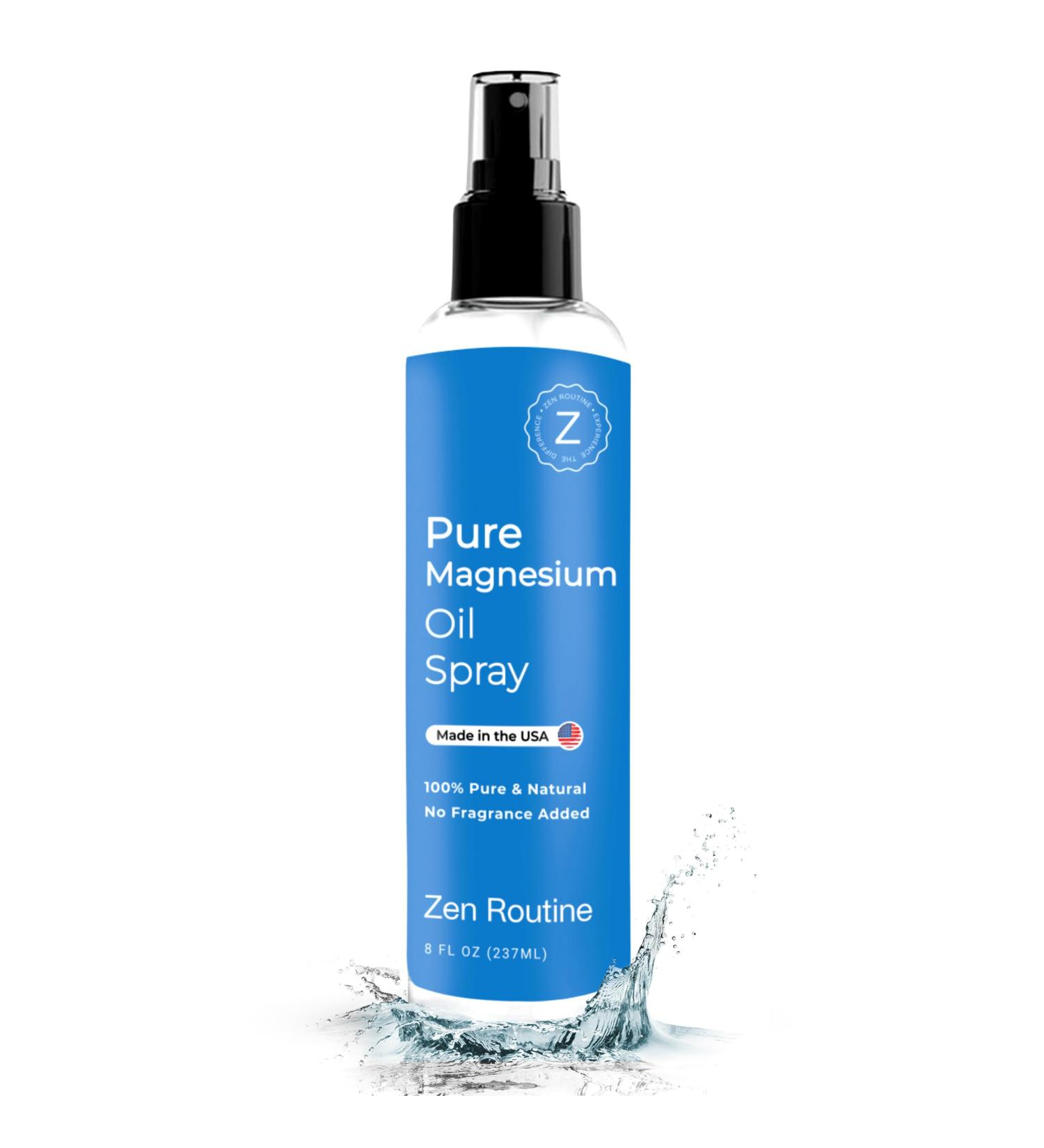 Pure Magnesium Oil Spray 8oz (Single) USP Grade Topical for Feet, Body, Muscles, Leg Cramps & Sleep Extra Strength, Less Sting 100% Organic & Natural Made in USA 8 Fl oz 1-Pack - Buy Online on GoSupps.com