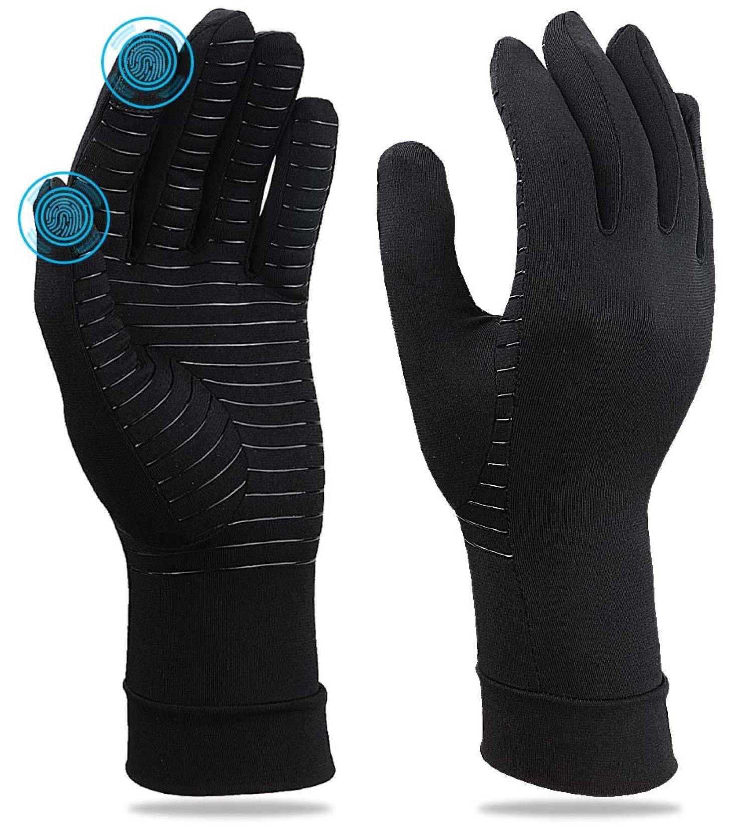 Shop Copper Arthritis Gloves for Carpal Tunnel Relief | Full Finger Compression Gloves for Pain & Swelling - Touchscreen Tips (Medium - Buy Online on GoSupps.com