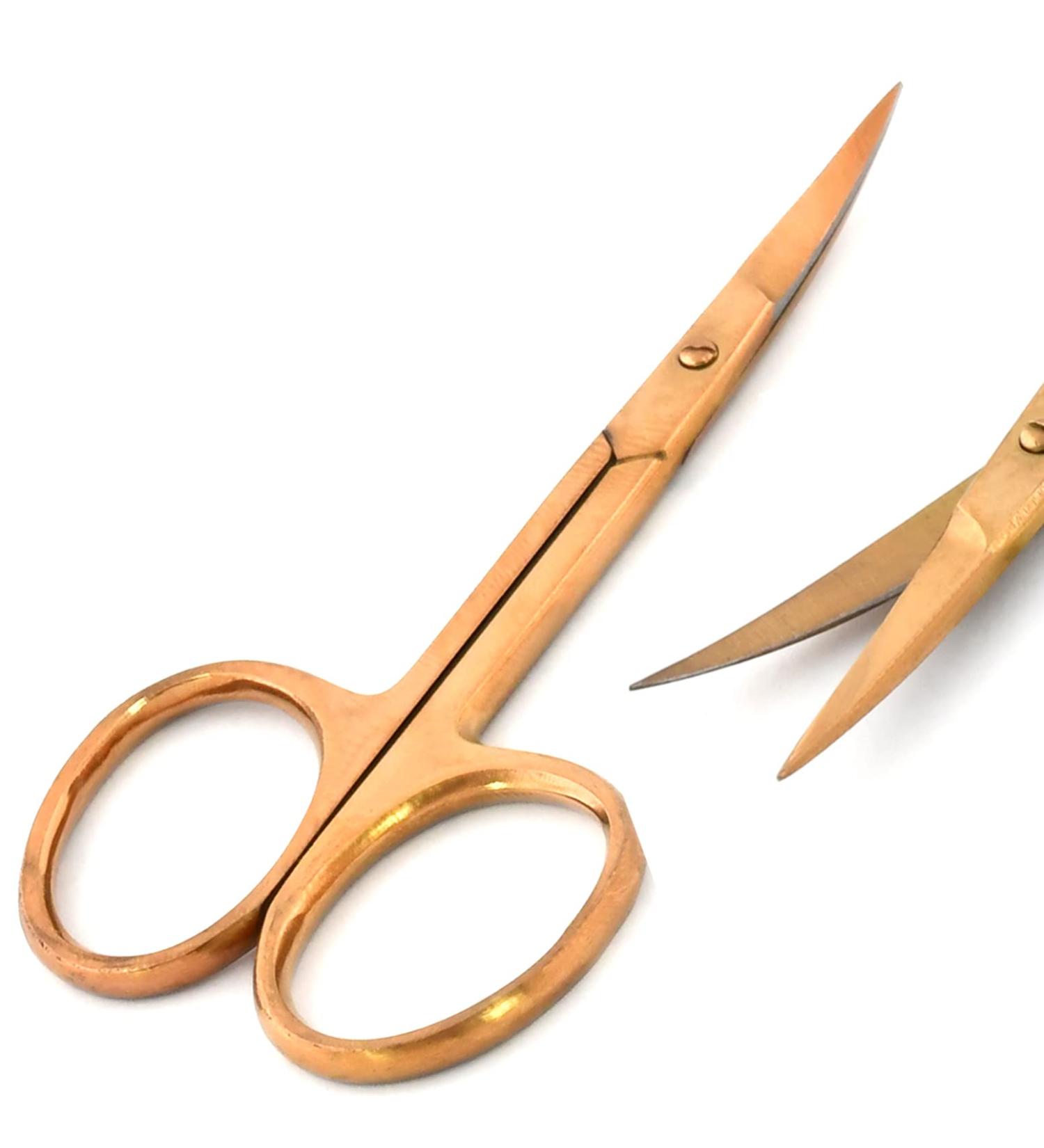 AAProTools Professional Nail Cutter Scissors Multi-purpose Sharp Curved Blade Stainless Steel Manicure Cuticle Pedicure Fingernail & Toenail Grooming Tool Eyebrows Eyelash Use 3.5" BTS-640