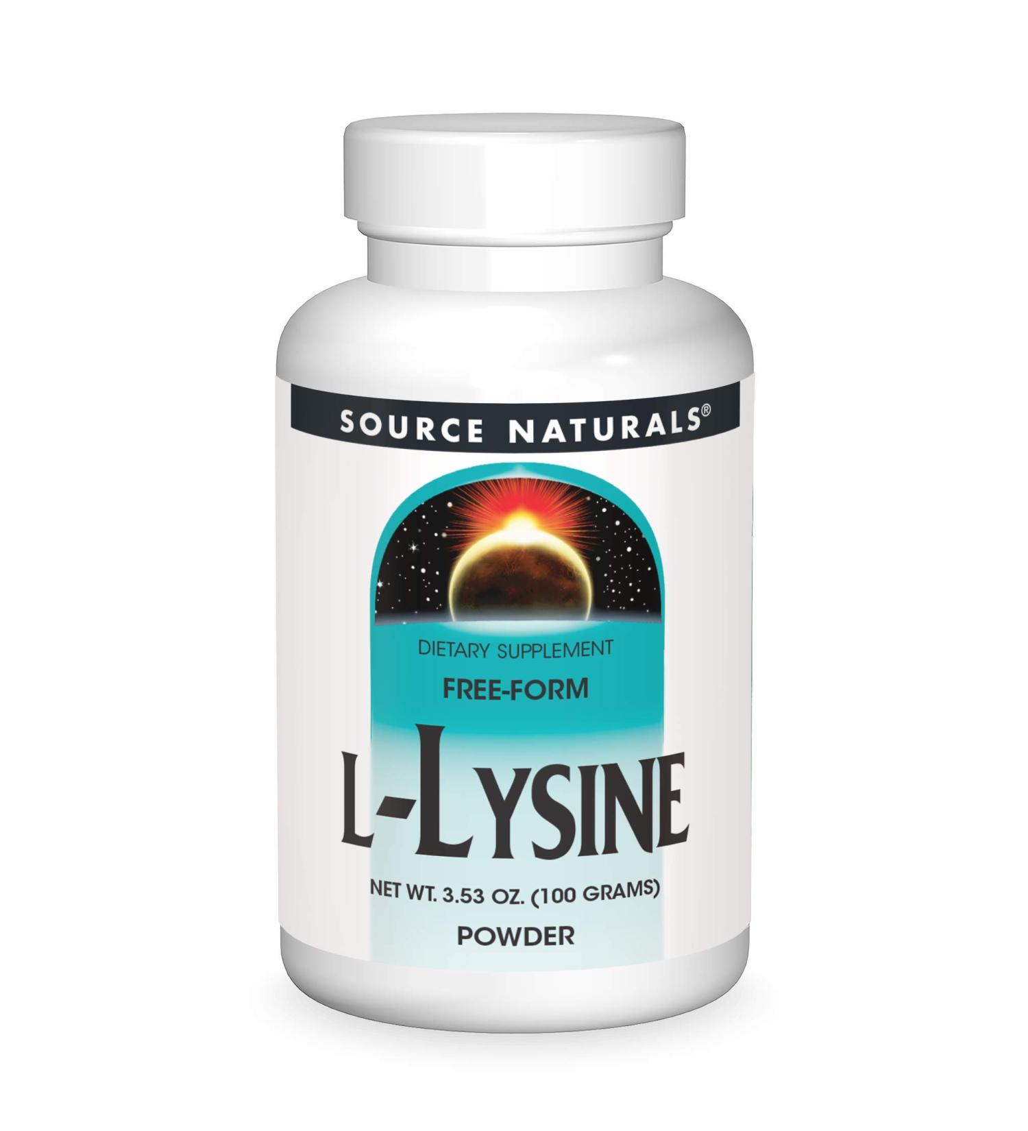 Source Naturals L-Lysine Powder 3.53 oz - High-Quality Amino Acid Supplement - Buy Online on GoSupps.com