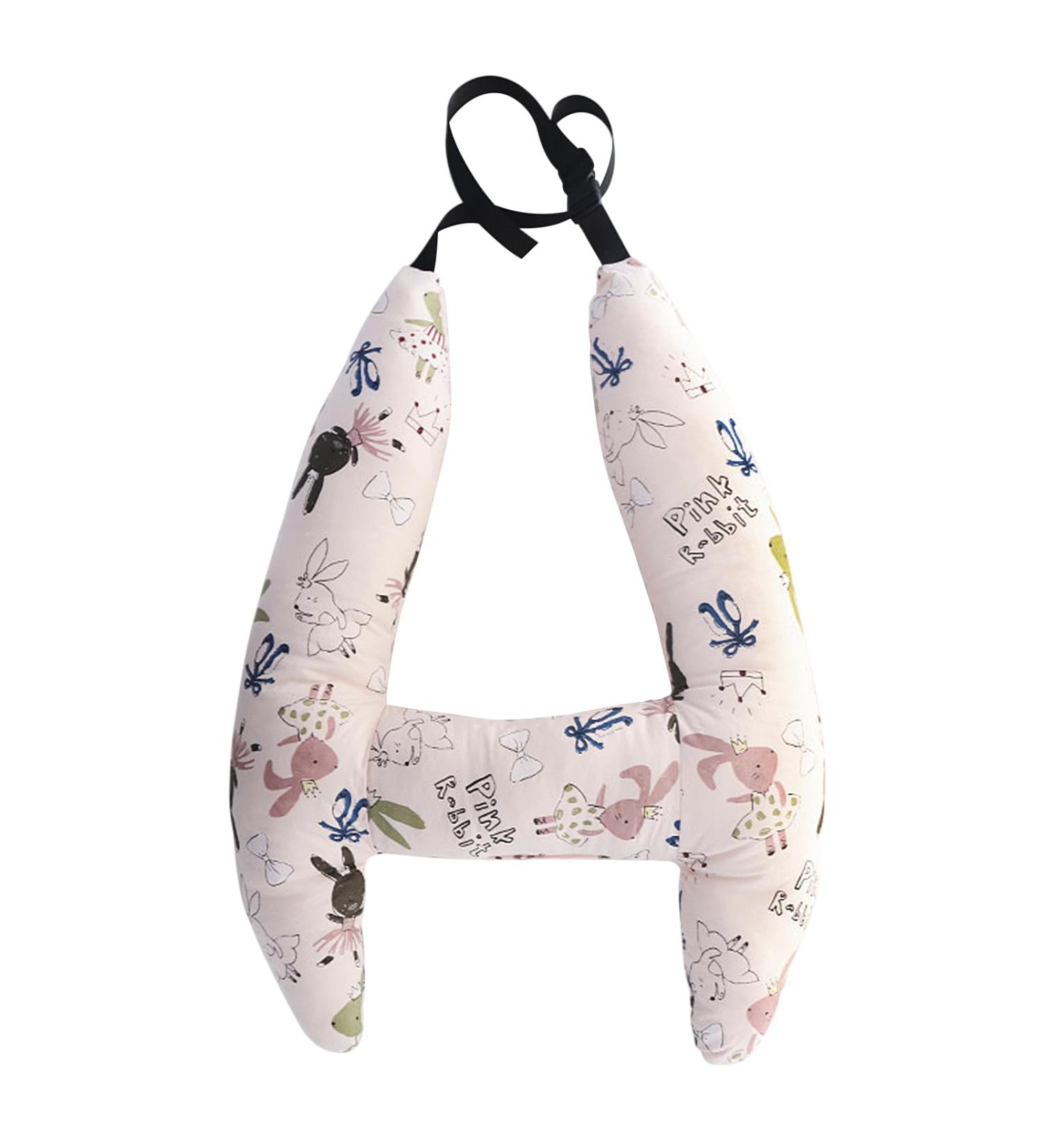 NICEYEA H-Shaped Car Seat Head Support Pillow for Kids & Adults - Pink - Buy Online on GoSupps.com