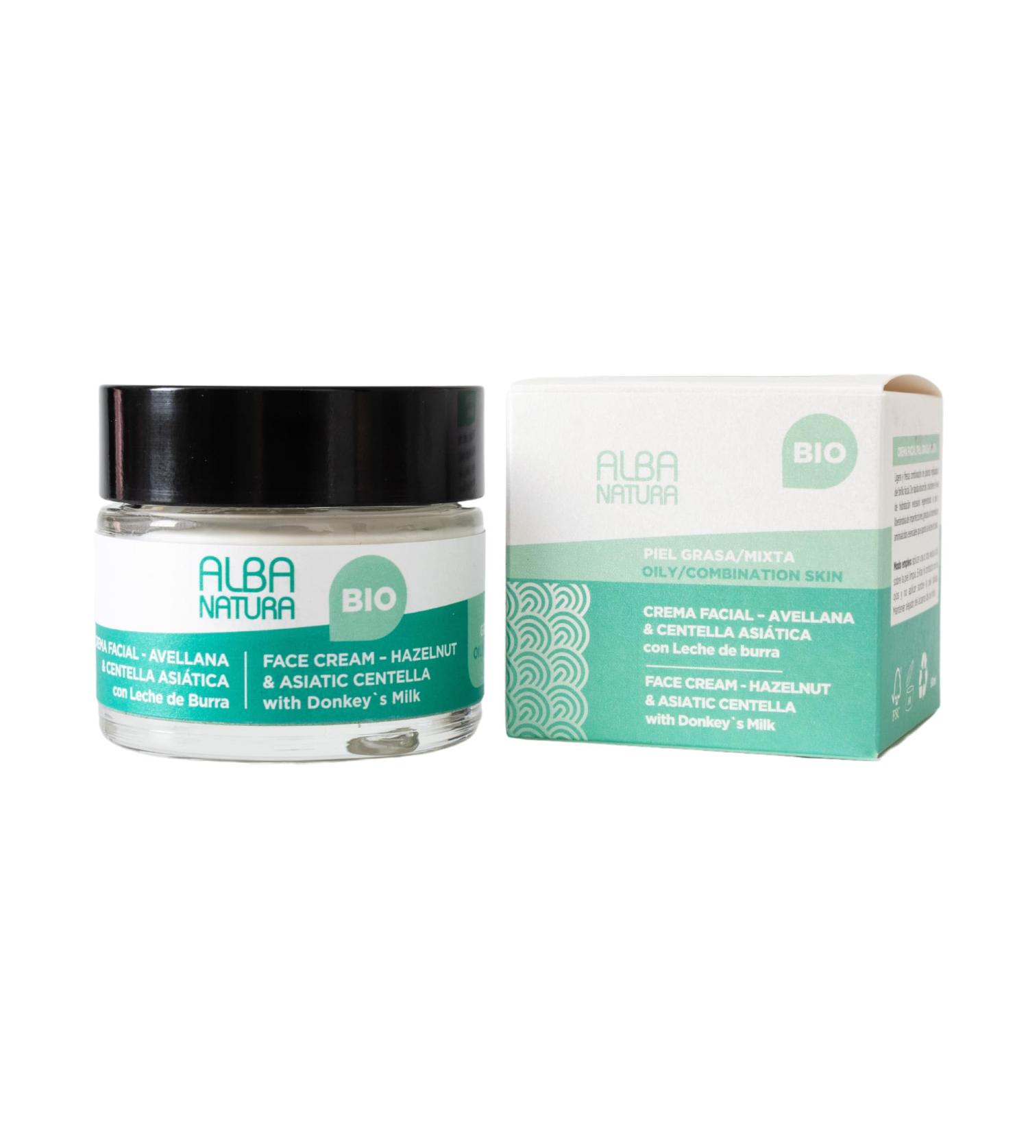  ALBA NATURA Alba Natura - Face cream for oily and combination skin - Seboregulating and regenerating face cream - Cream based on hazelnut oil and donkey milk - 50 ml glass jar - Buy Online on GoSupps.com