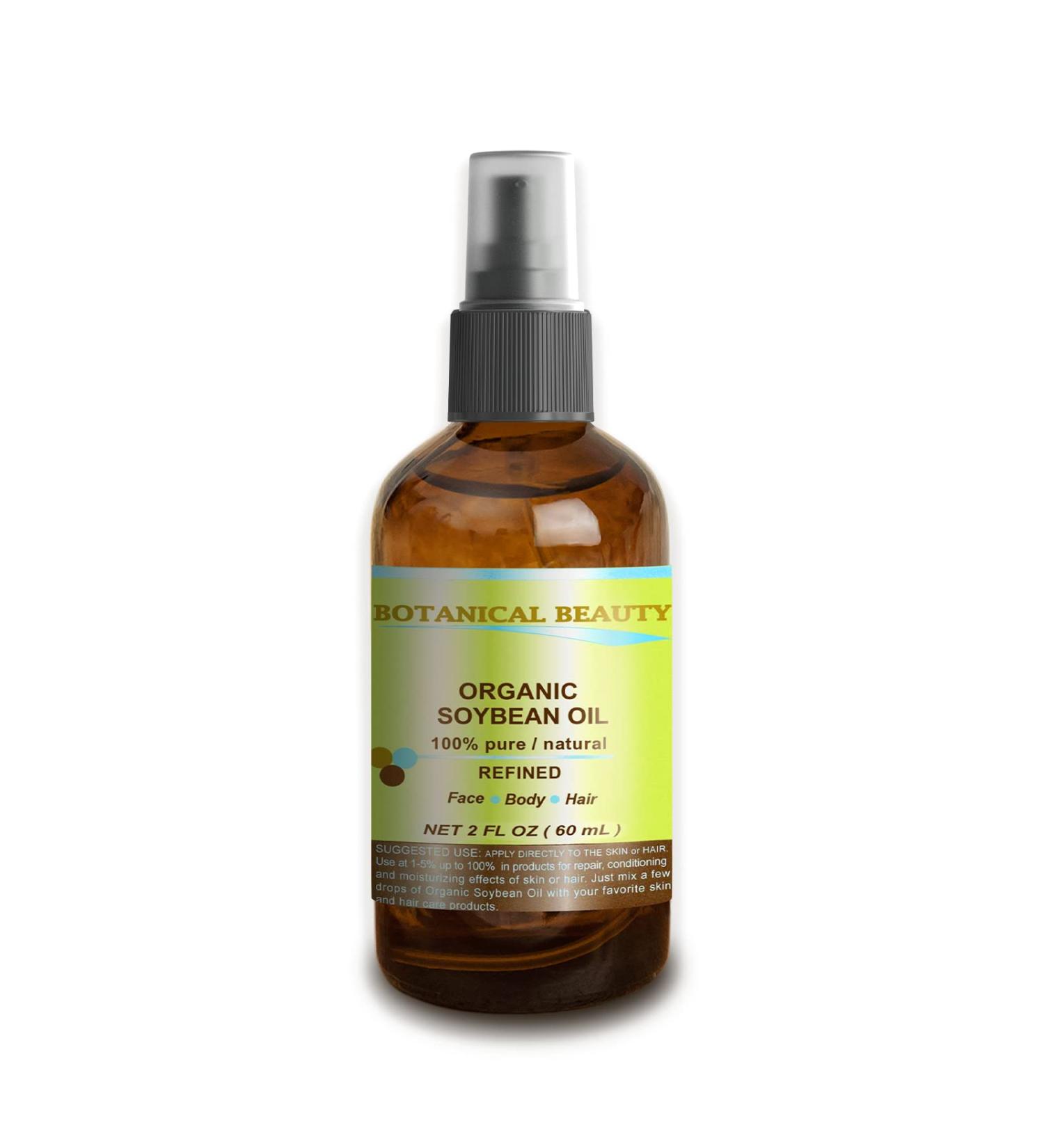 Botanical Beauty ORGANIC SOYBEAN OIL 100% Pure. For Face  Hair and Body. 2 Fl. oz- 60ml. 2 Fl Oz (Pack of 1)