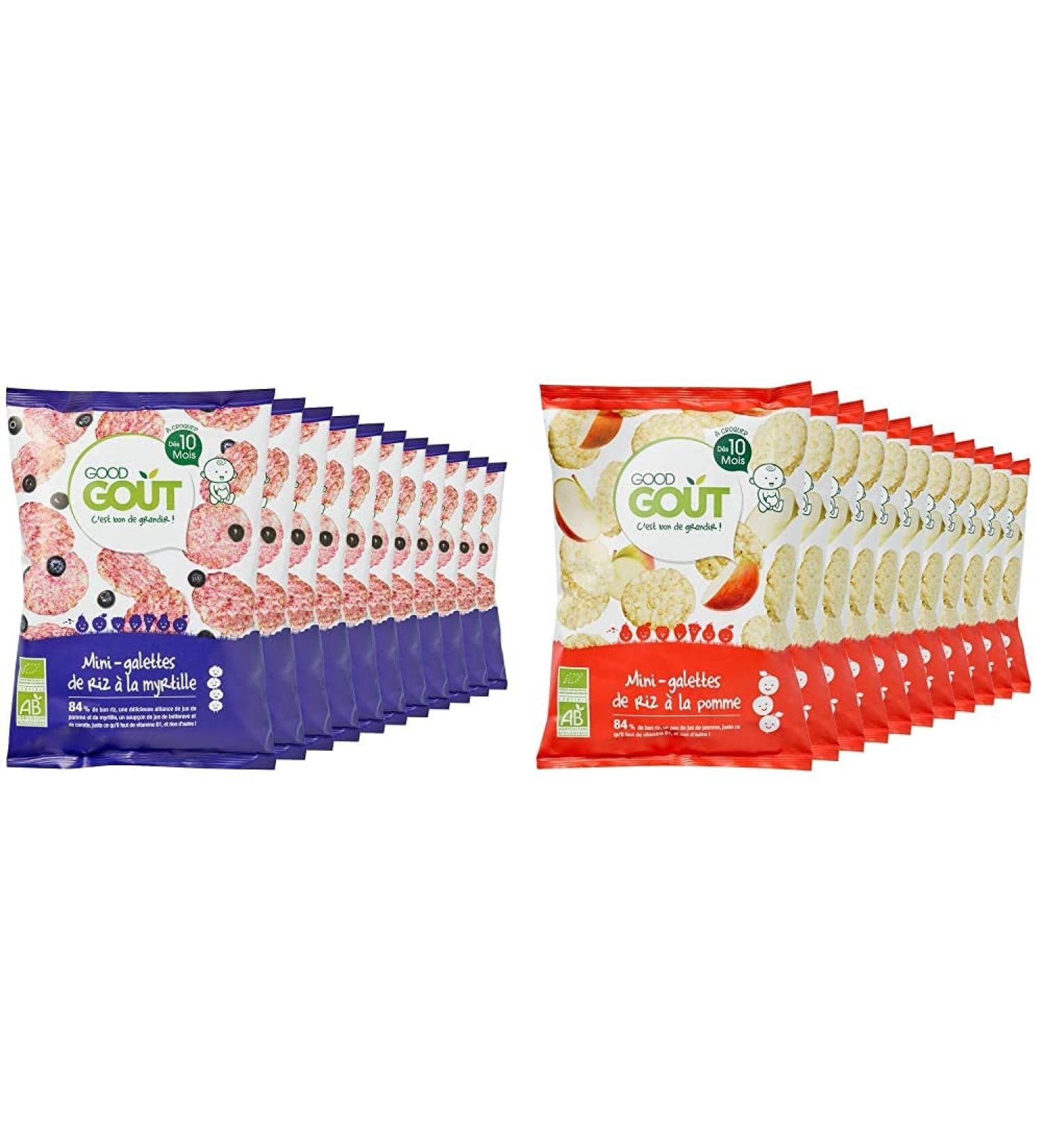Good Go t - BIO - Mini-Galettes De Riz La Myrtille D s 10 Mois 40 G - Pack De 10 & BIO - Mini Galettes De Riz La Pomme D s 10 Mois 40 G - Pack De 10 + Mini Galettes De Riz La Pomme - Buy Online on GoSupps.com