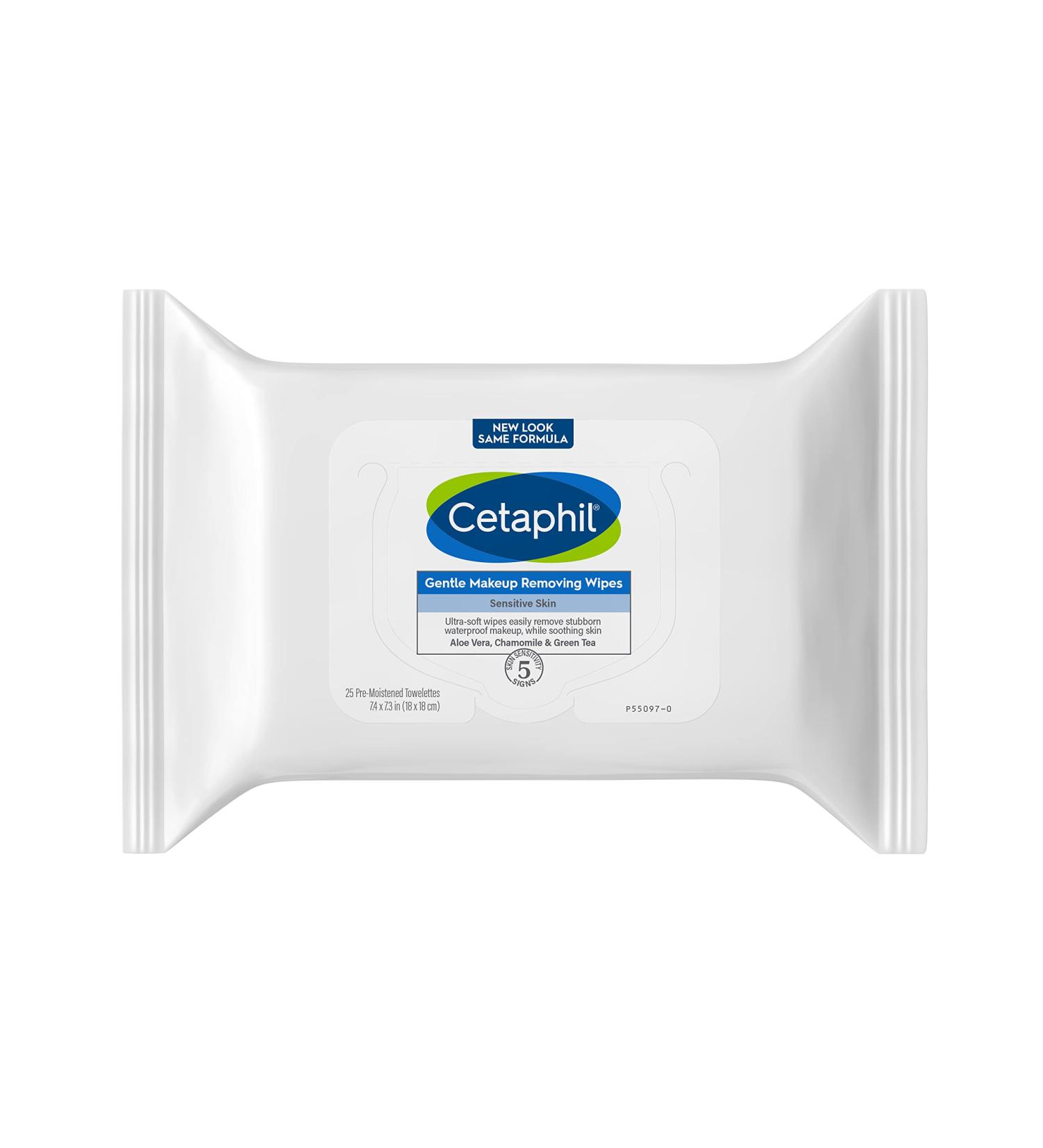 Cetaphil Gentle Makeup Removing Wipes - 25 Pre-Moistened Towelettes for Easy Makeup Removal - Buy Online on GoSupps.com