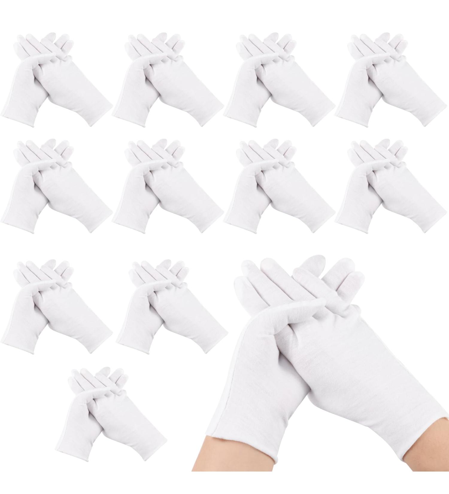 Newofview 24 Pairs White Cotton Moisturizing Gloves for Spa Treatments Cosmetics & Hand Care - Perfect for Inspection & Serving - Buy Online on GoSupps.com