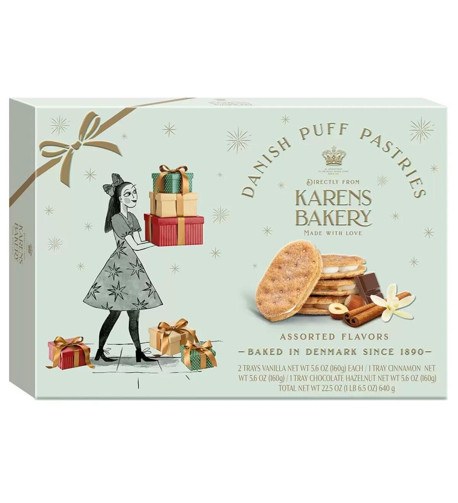 Karens Bakery Danish Puff Pastries Cookies layers of Pastries With Assorted Flavours - VANILLA HAZELNUT & CHOCOLATE Pack 640g cr me filling 16.9 oz | 96 Layers of Puff Pastry | Sold by EPL - Buy Online on GoSupps.com