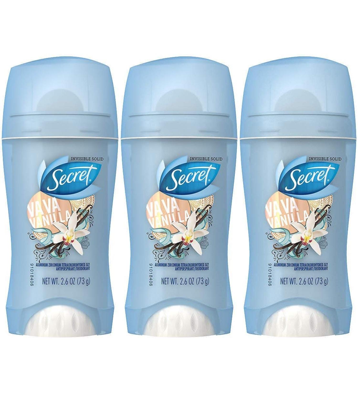 Secret Scent Expressions Va Va Vanilla Invisible Solid Antiperspirant & Deodorant 2.6 Ounce (Pack of 3)