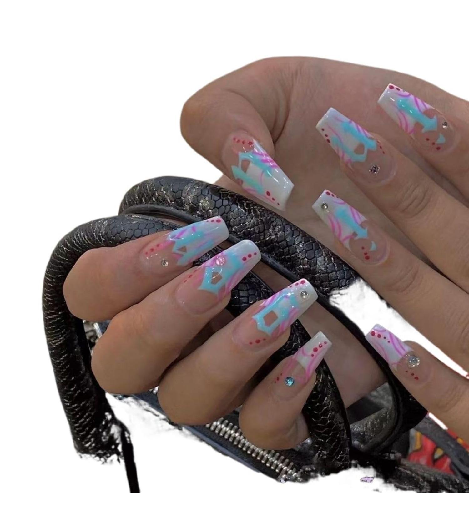 Temperament-enhancing manicure manicure wearing a hand-customized manicure finished product fake nails Europe and America wearing a versatile detachable armor.(S)