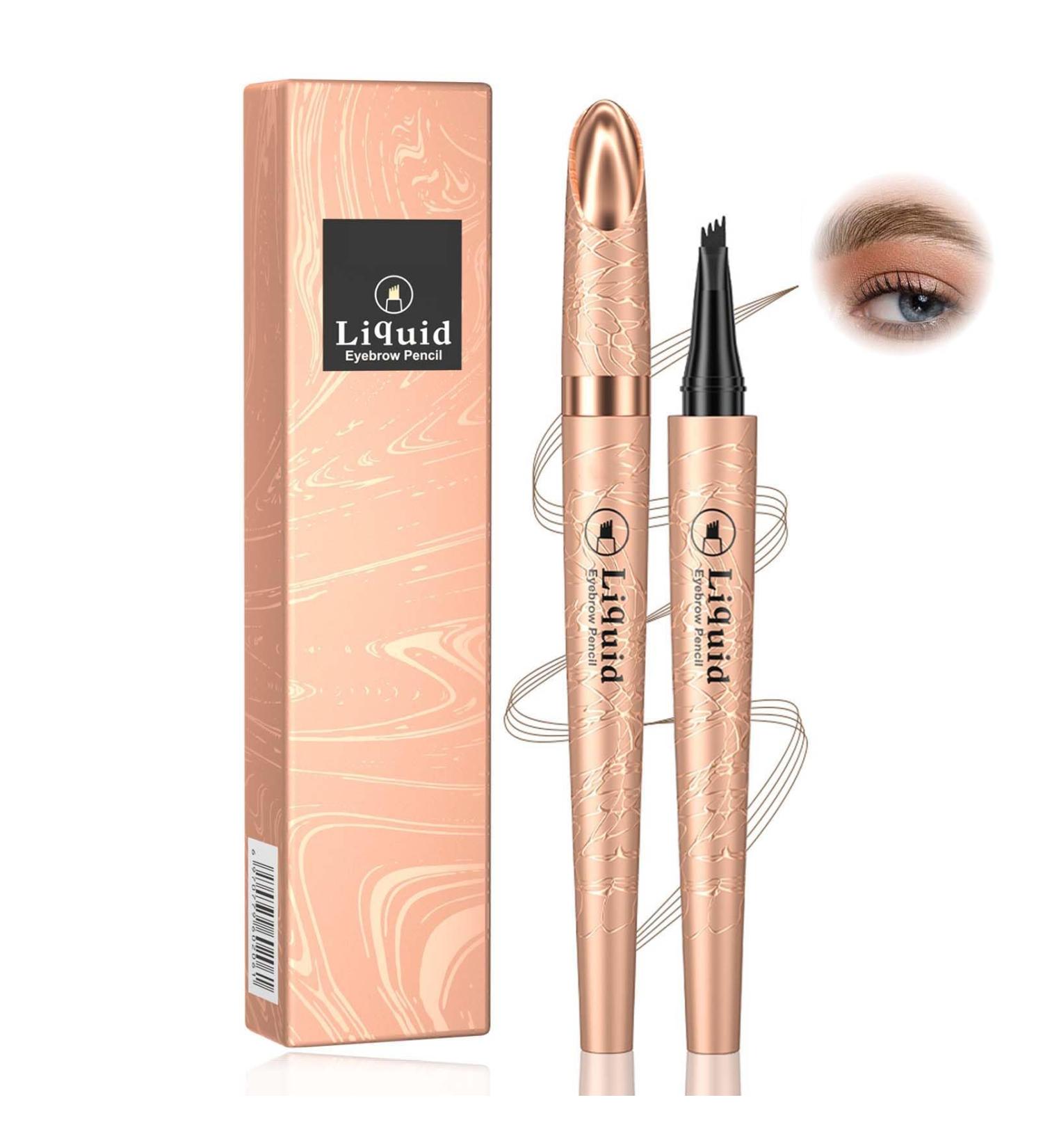 EONFAVE 3D Eyebrow Pencil Waterproof Eyebrow Pen Hair Drawing Microblading Eyebrow Pencil with 4 Fork Tips Long Lasting Define Very Natural Makeup - Buy Online on GoSupps.com