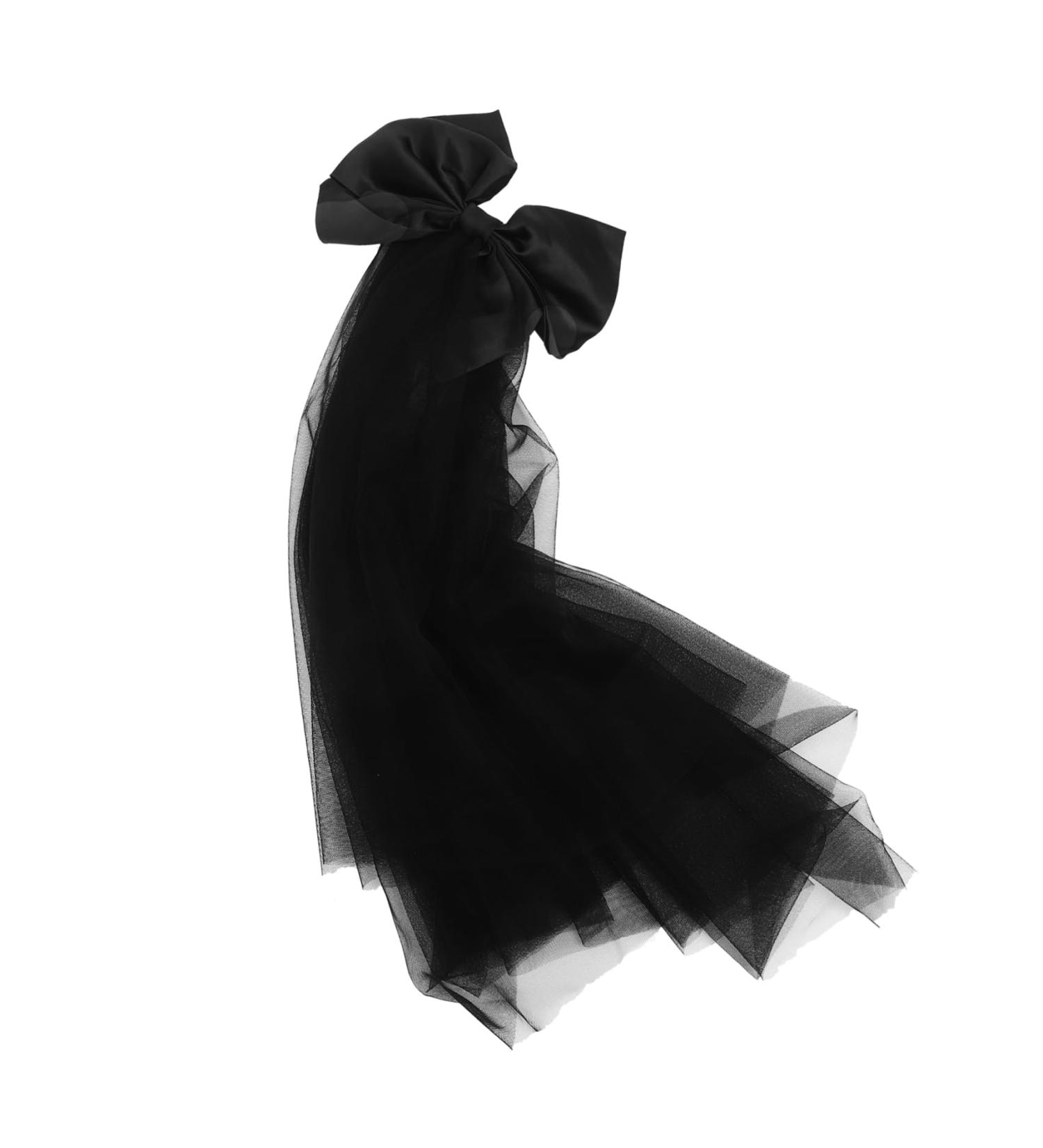 Housoutil polyester Shawl style wedding bride accessories for bachelorette party decorate wedding dresses bow veil accessories bride veil double layer satin wedding veil hair comb - Buy Online on GoSupps.com