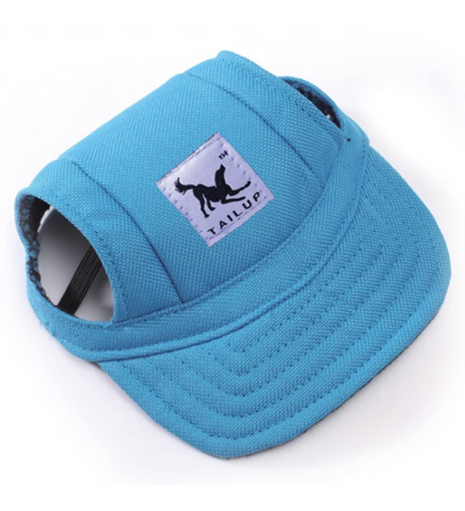 Blue Adjustable Baseball Cap for Dogs - Sun Protection Hat with Ear Holes for Outdoor Activities | Pet Cap for Little Dogs & Cats - Buy Online on GoSupps.com